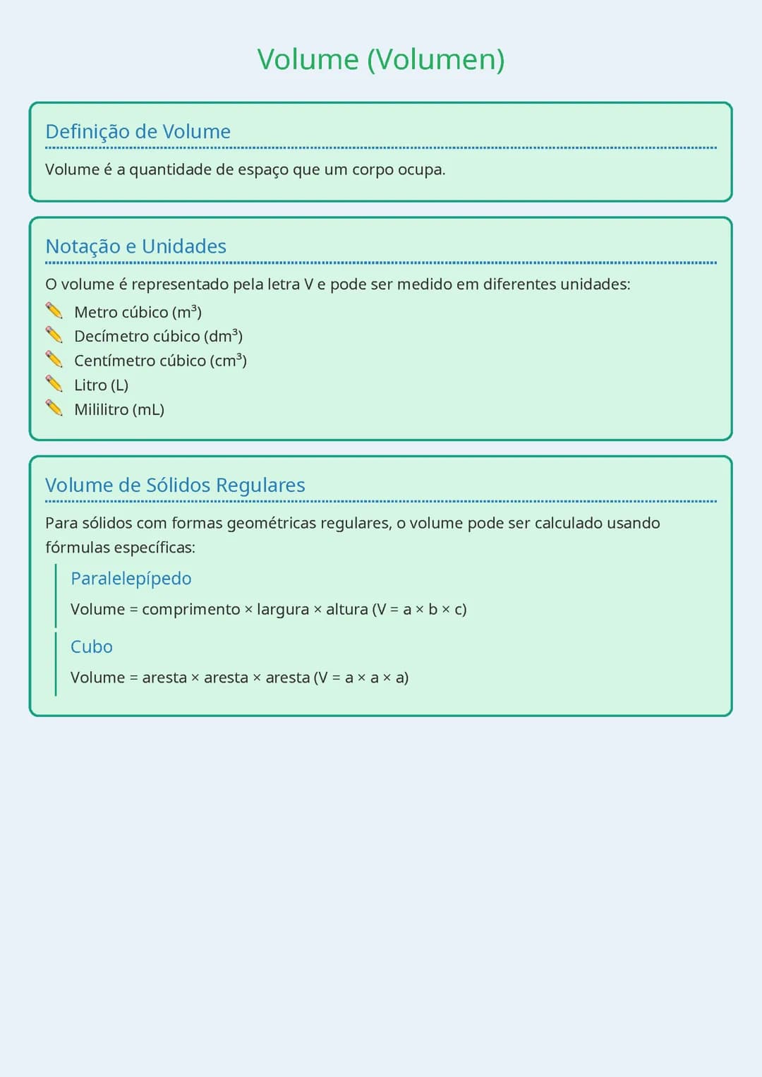 Volume (Volumen)