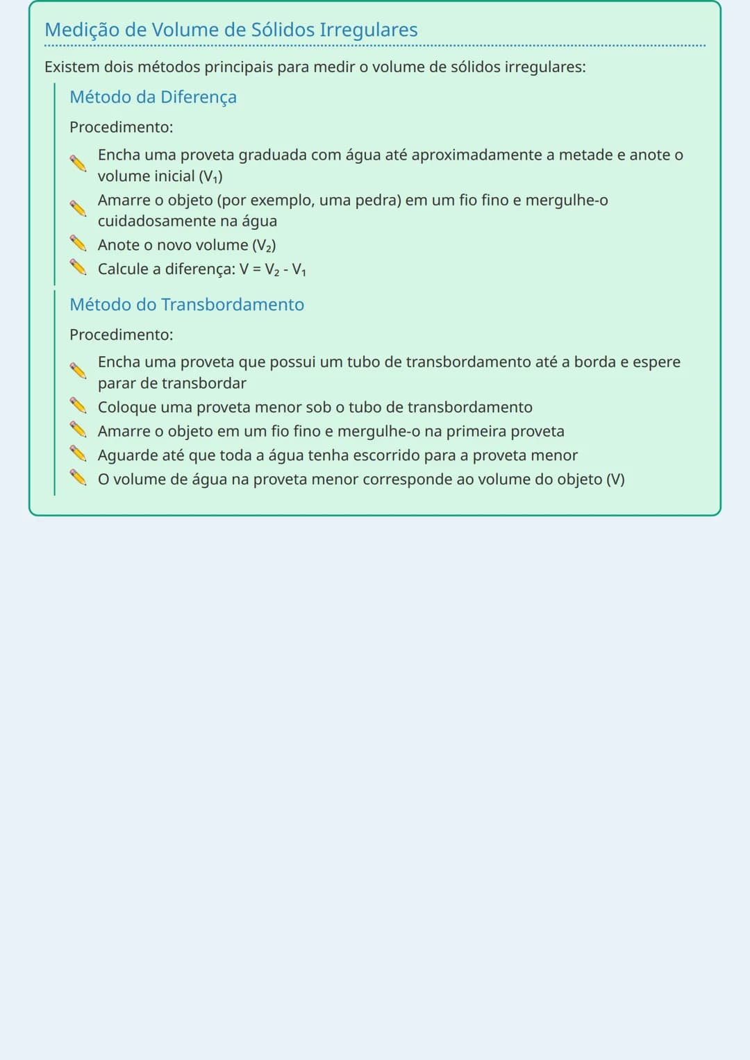 # Volume (Volumen)

## Definição de Volume
Volume é a quantidade de espaço que um corpo ocupa.

## Notação e Unidades
O volume é representad