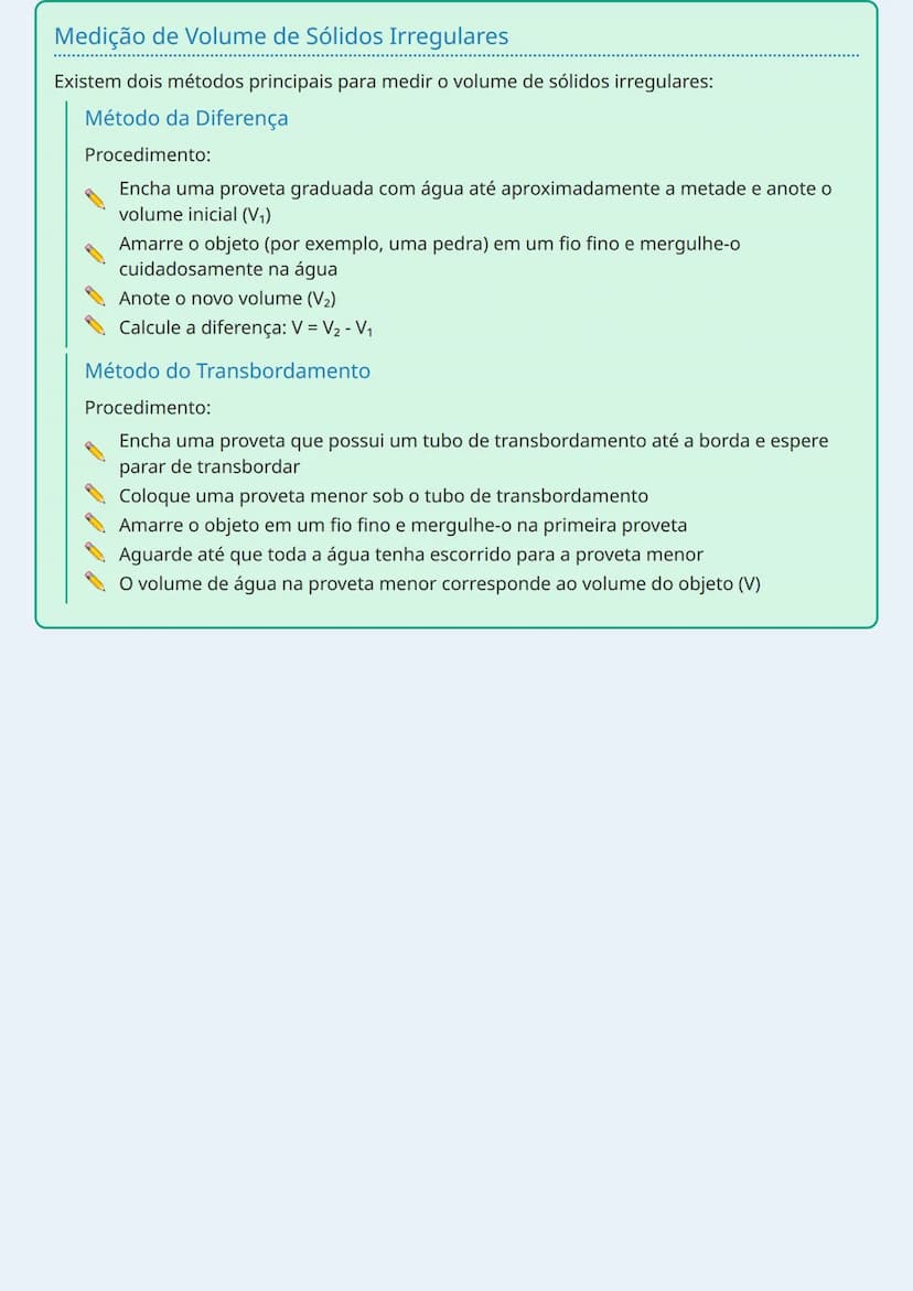 # Volume (Volumen)

## Definição de Volume
Volume é a quantidade de espaço que um corpo ocupa.

## Notação e Unidades
O volume é representad