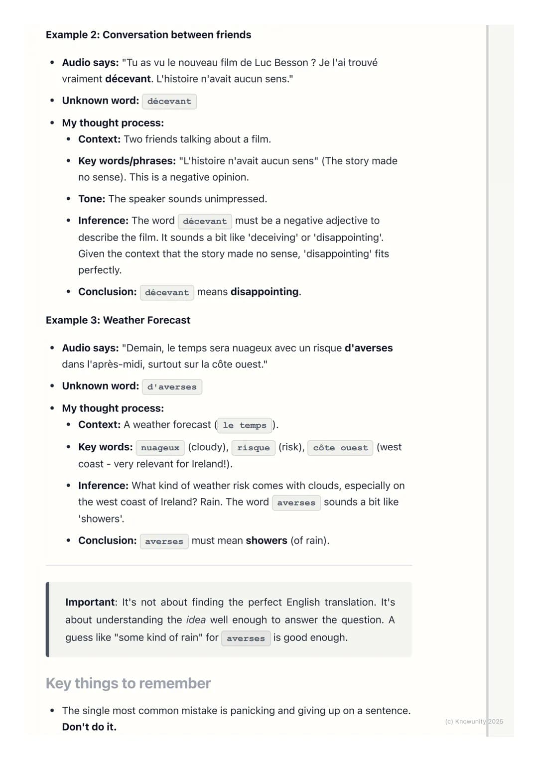 # Dealing with Unfamiliar
Vocabulary

Introduction to the problem

In the aural exam, it's basically guaranteed that I'll hear words I don't