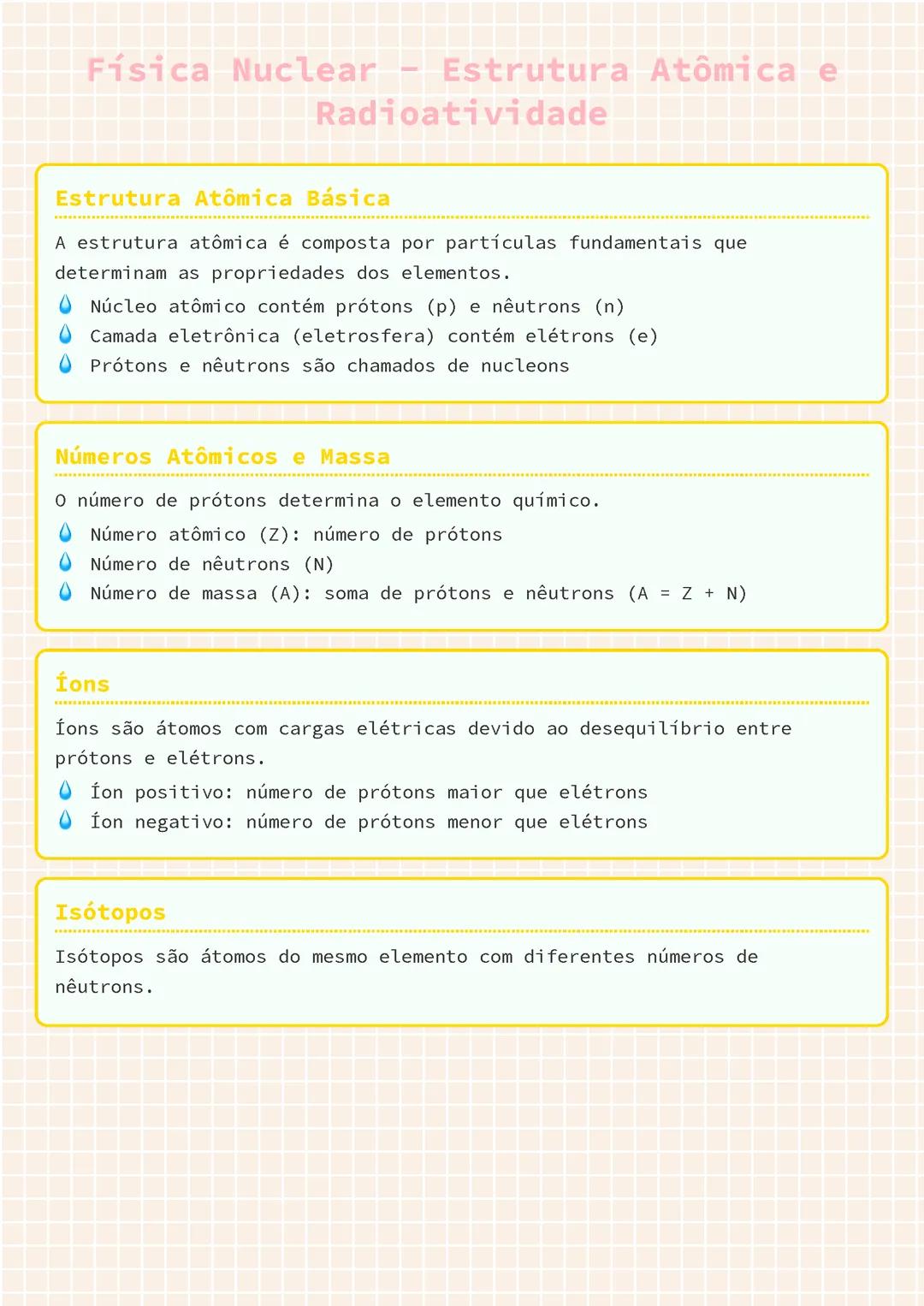 Física Nuclear - Estrutura Atômica e Radioatividade