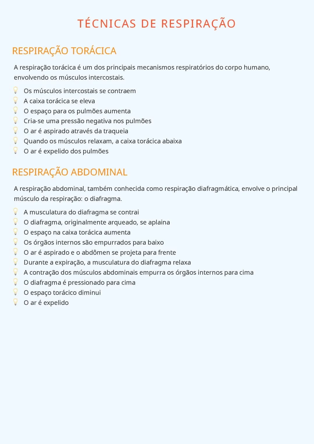 Técnicas de Respiração