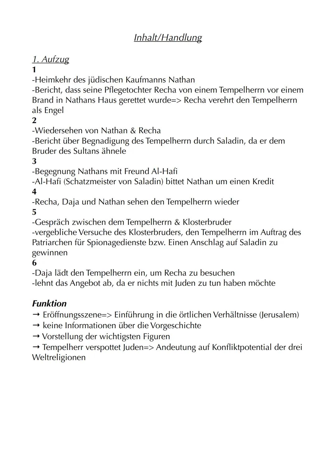 # Nathan der Weise

Autor: Gotthold Ephraim Lessing
Jahr: 1779
Textsorte: Dramatisches Gedicht
Aufbau: 5 Aufzüge/Akte mit jeweiligen Auftrit