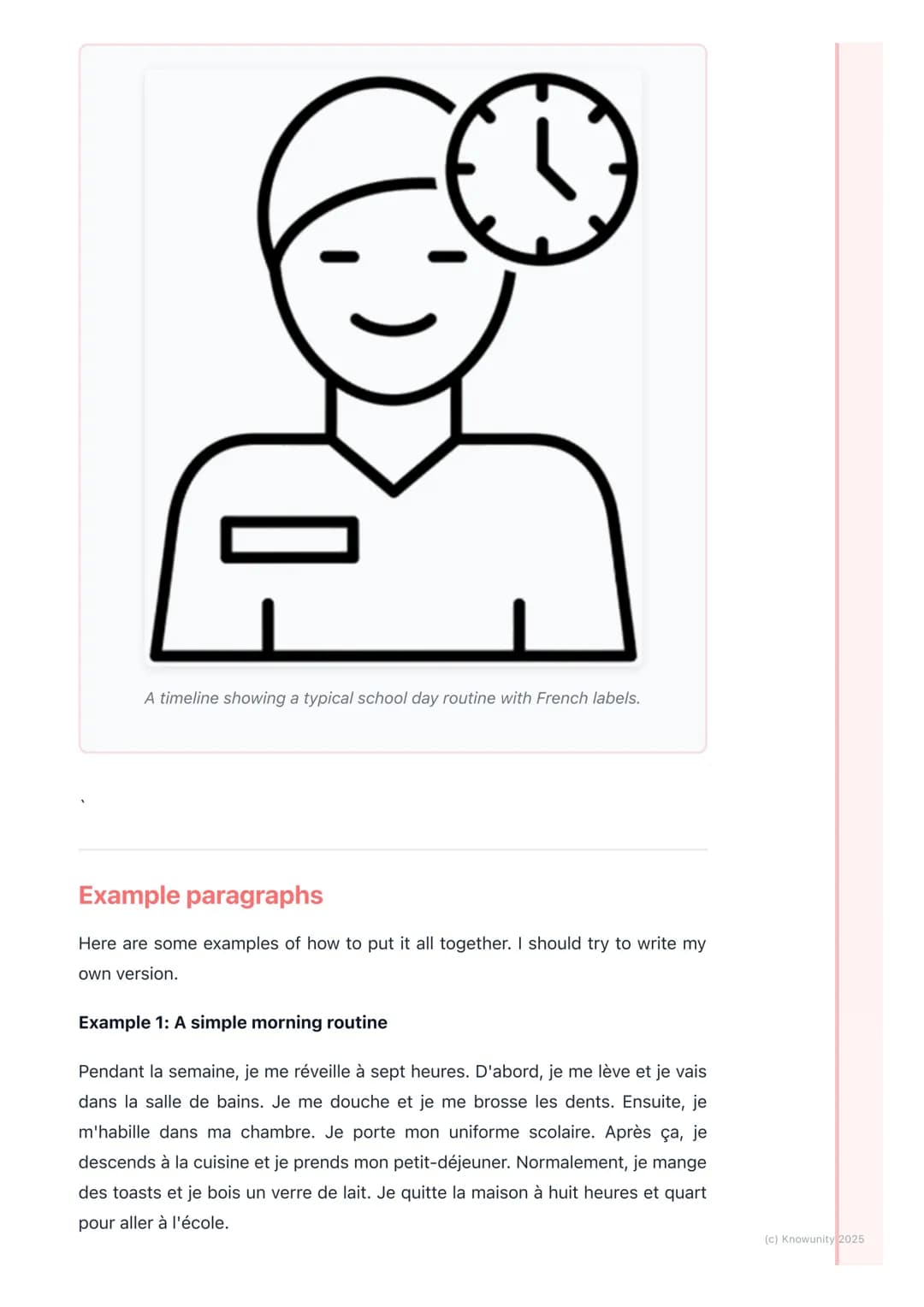 # Ma journée typique

Introduction to describing my day

This topic is all about how to describe a typical day in French. It's really useful