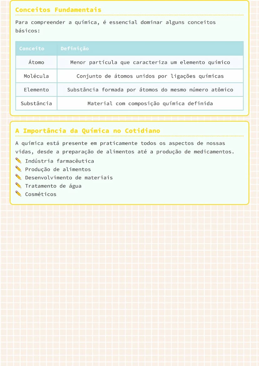 # Química - Introdução aos Conceitos
Fundamentais

# O que é Química?
A química é a ciência que estuda a composição, estrutura, propriedades