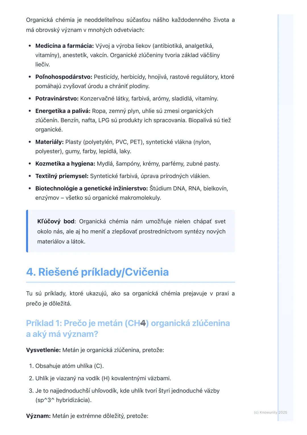 # Predmet a význam organickej
chémie

1. Prehľad a úvod

Organická chémia je obrovská a fascinujúca oblasť chémie, ktorá sa zaoberá
štúdiom 