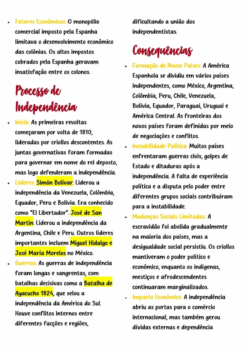 Independência
Da
América Espanhola
O que é a
Independência da
América Espanhola
A Independência da América Espanhola
foi um movimento ocorri