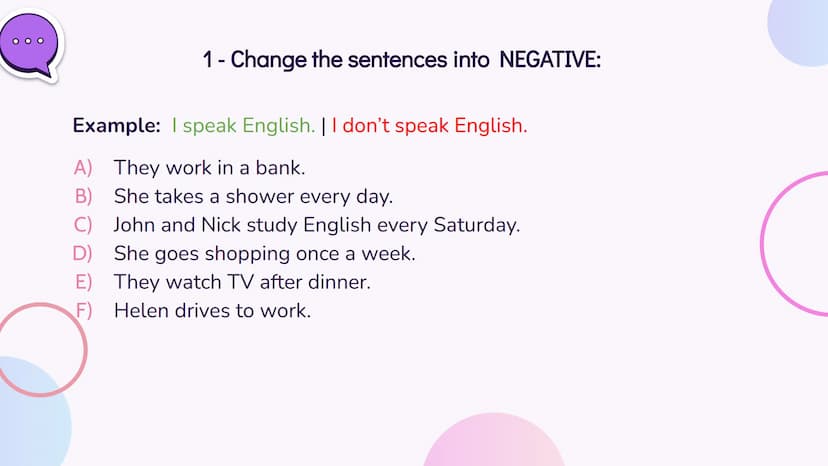 # 01

Simple Present # Simple Present
Simple Present is used for:
→ Actions that happen in the present;
→ Universal truths;
→ Feelings;
→ Wi