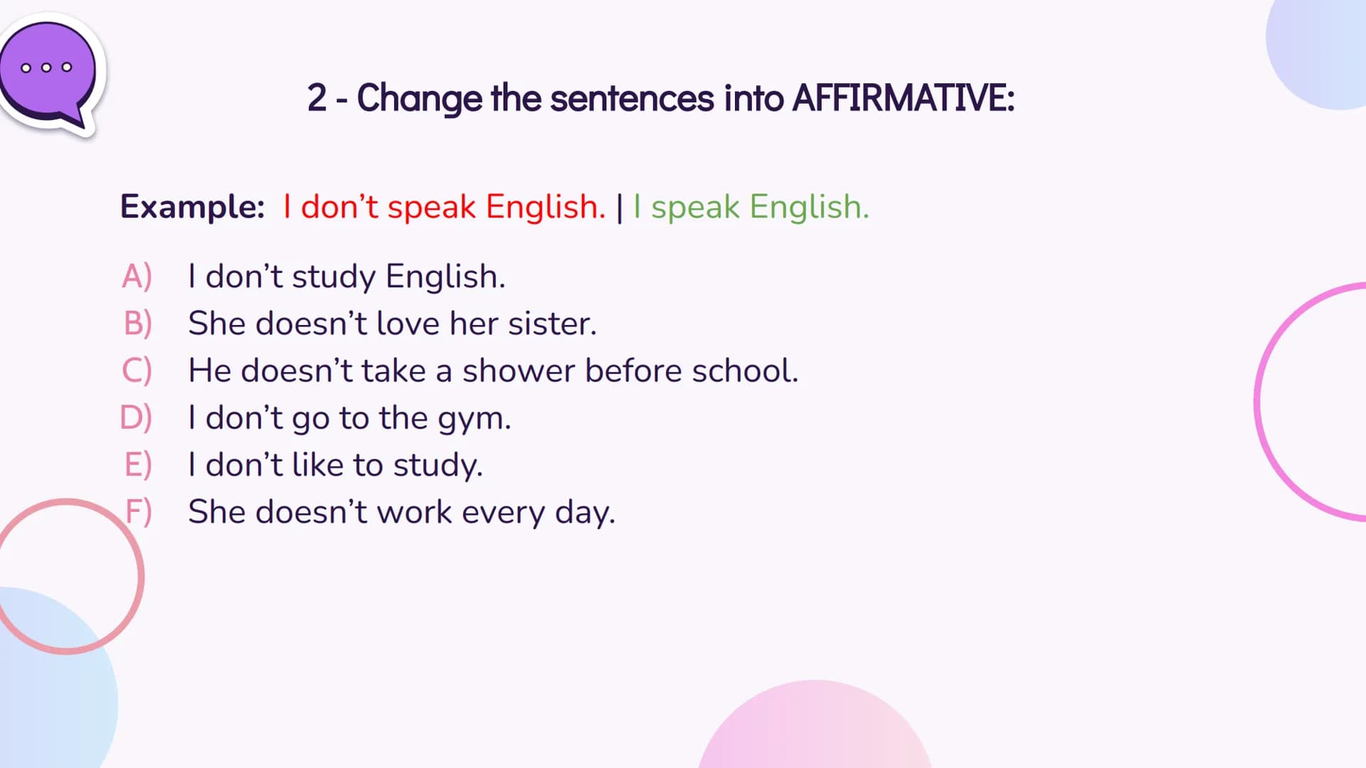# 01

Simple Present # Simple Present
Simple Present is used for:
→ Actions that happen in the present;
→ Universal truths;
→ Feelings;
→ Wi