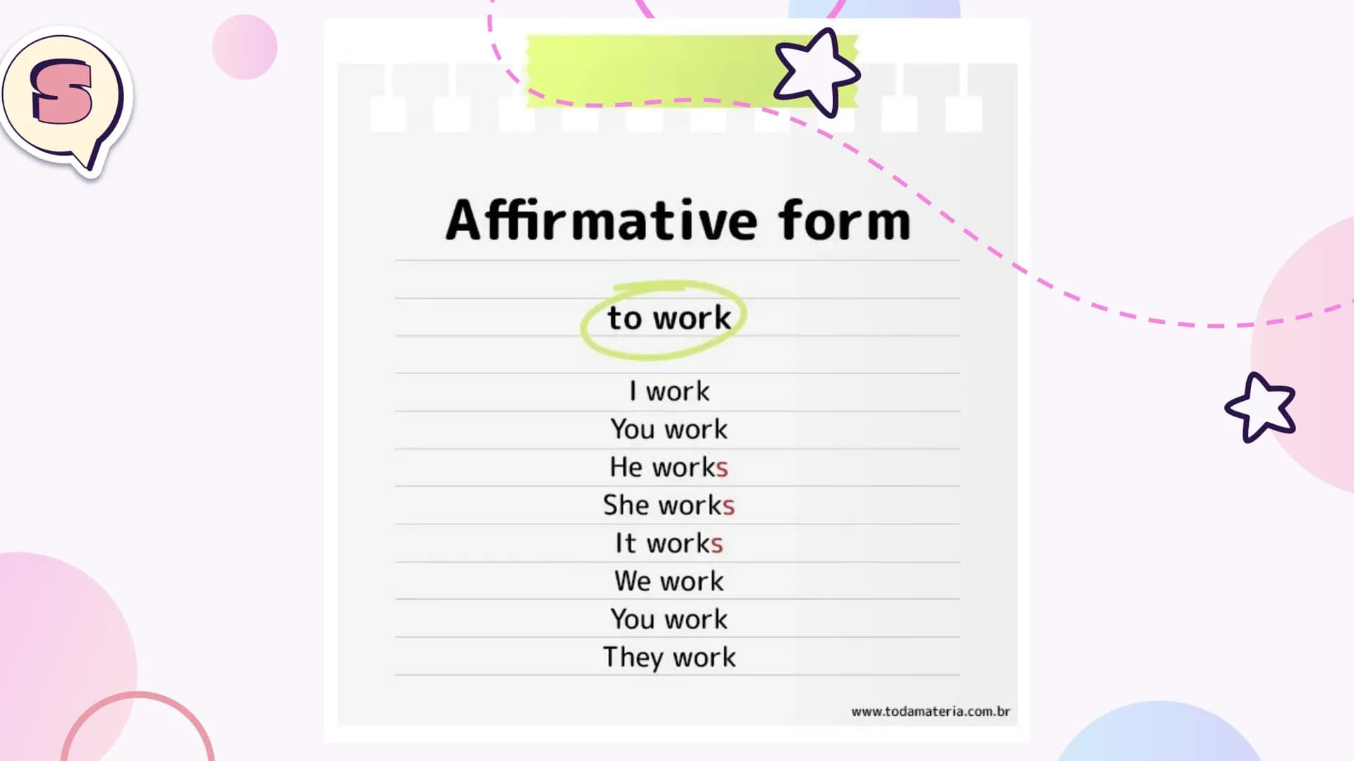 # 01

Simple Present # Simple Present
Simple Present is used for:
→ Actions that happen in the present;
→ Universal truths;
→ Feelings;
→ Wi