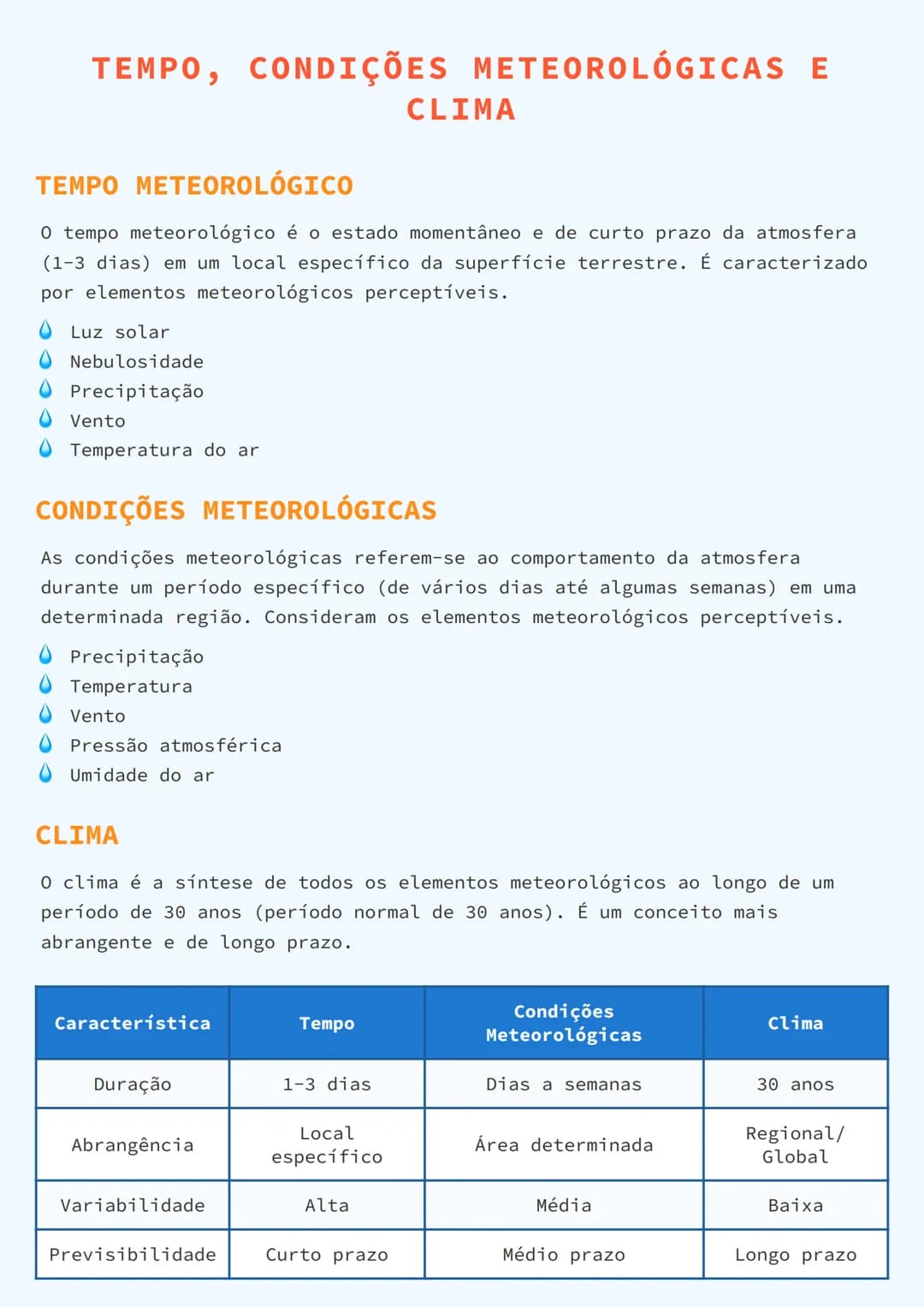 # TEMPO, CONDIÇÕES METEOROLÓGICAS E
# CLIMA

# TEMPO METEOROLÓGICO
O tempo meteorológico é o estado momentâneo e de curto prazo da atmosfera