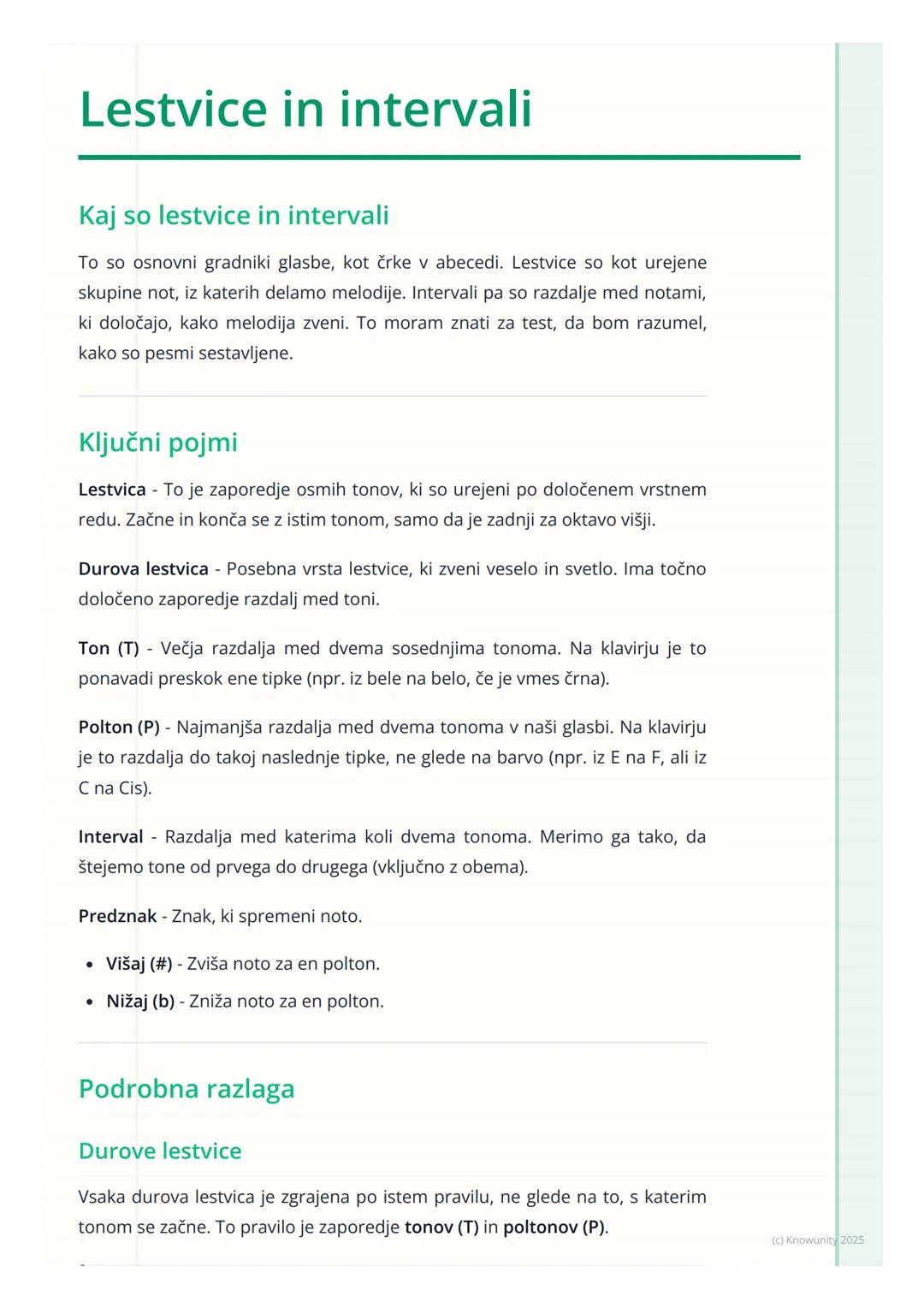 # Lestvice in intervali

Kaj so lestvice in intervali

To so osnovni gradniki glasbe, kot črke v abecedi. Lestvice so kot urejene
skupine no