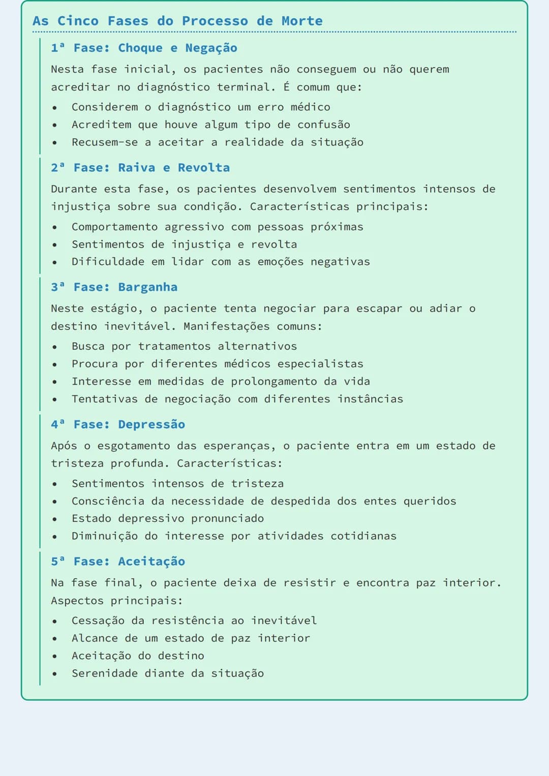 # As 5 Fases do Processo de Morte

# Introdução

Quando uma pessoa recebe a notícia de que vai morrer, ela passa por
cinco fases distintas, 