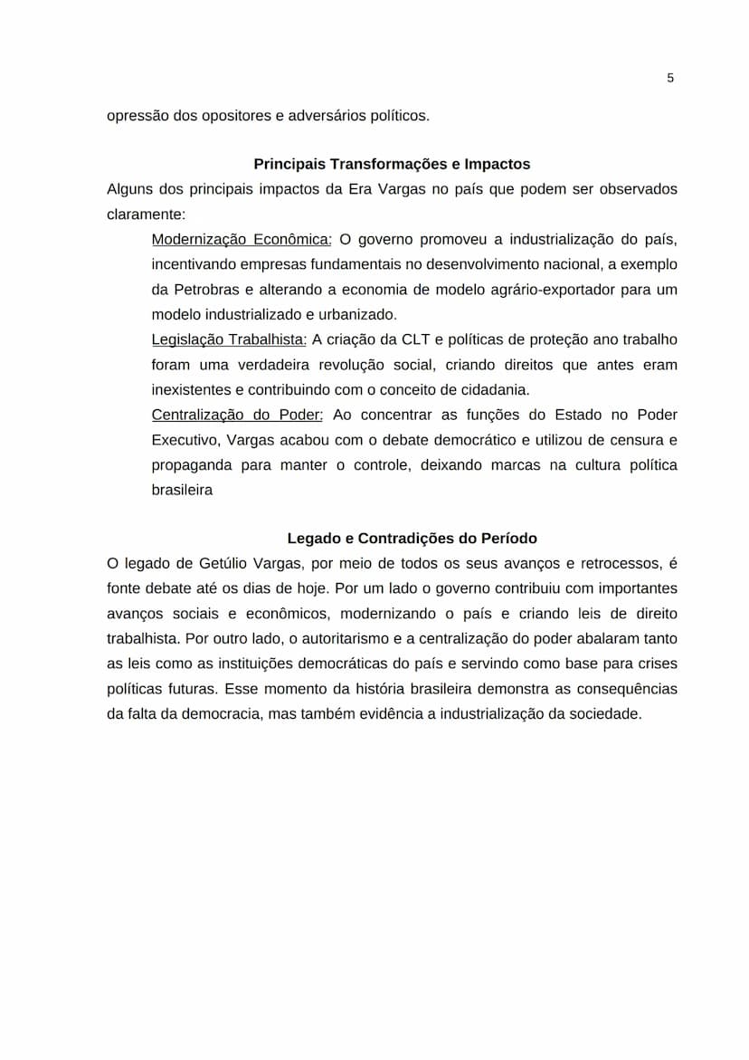 # SUMÁRIO

1 INTRODUÇÃO  1
2 DESENVOLVIMENTO  2
3 CONCLUSÃO  5 --- OCR Start ---
2
1 INTRODUÇÃO
A Era Vargas, que abrange o período de 1930 
