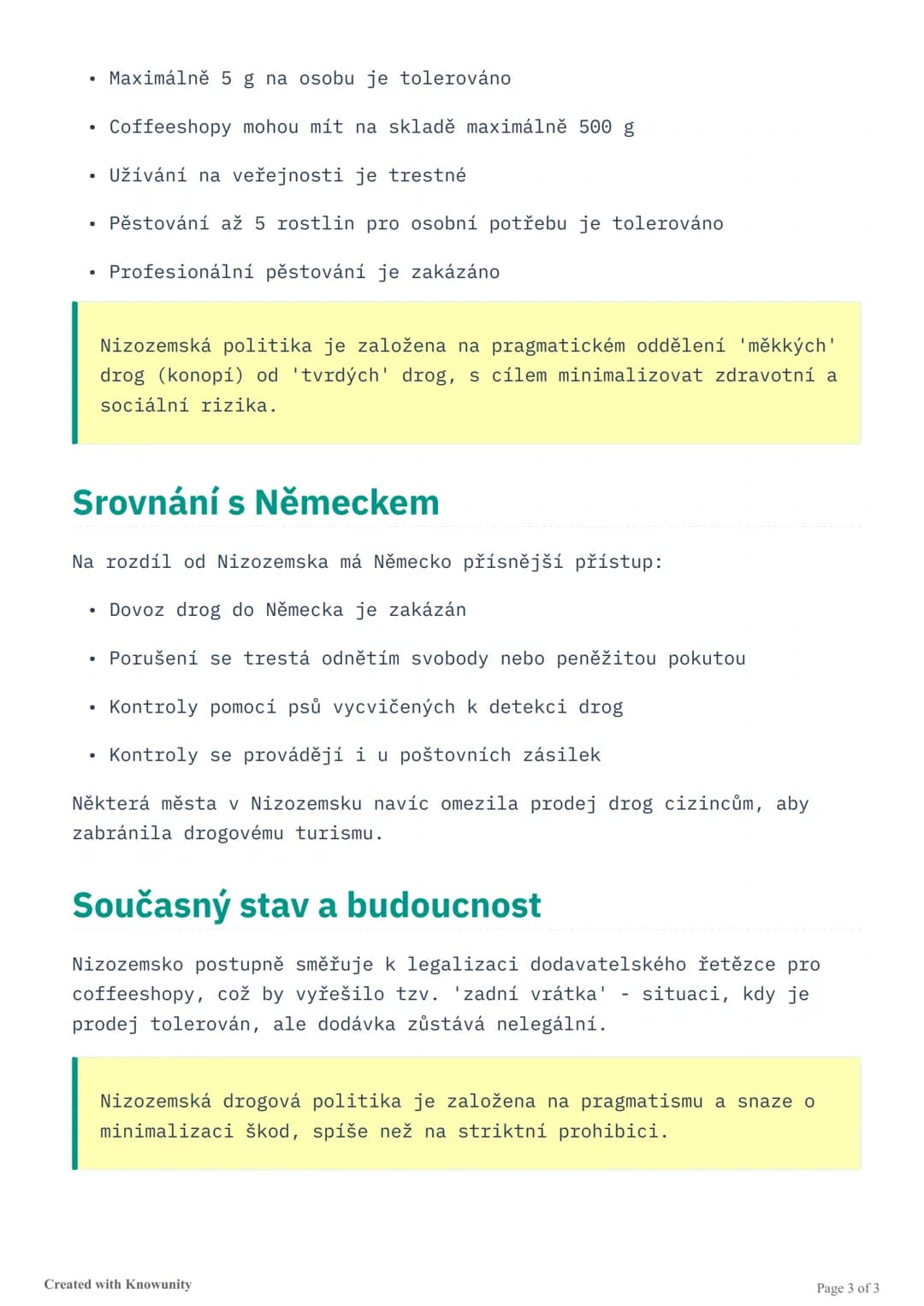 # Drogová politika v Nizozemsku

Přehled nizozemského přístupu k drogám, systému coffeeshopů a srovnání
s jinými evropskými zeměmi.

## Úvod