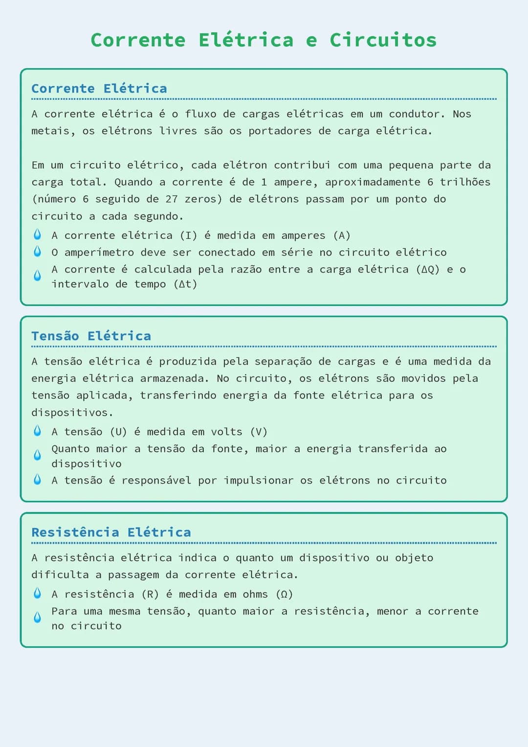 Corrente Elétrica e Circuitos