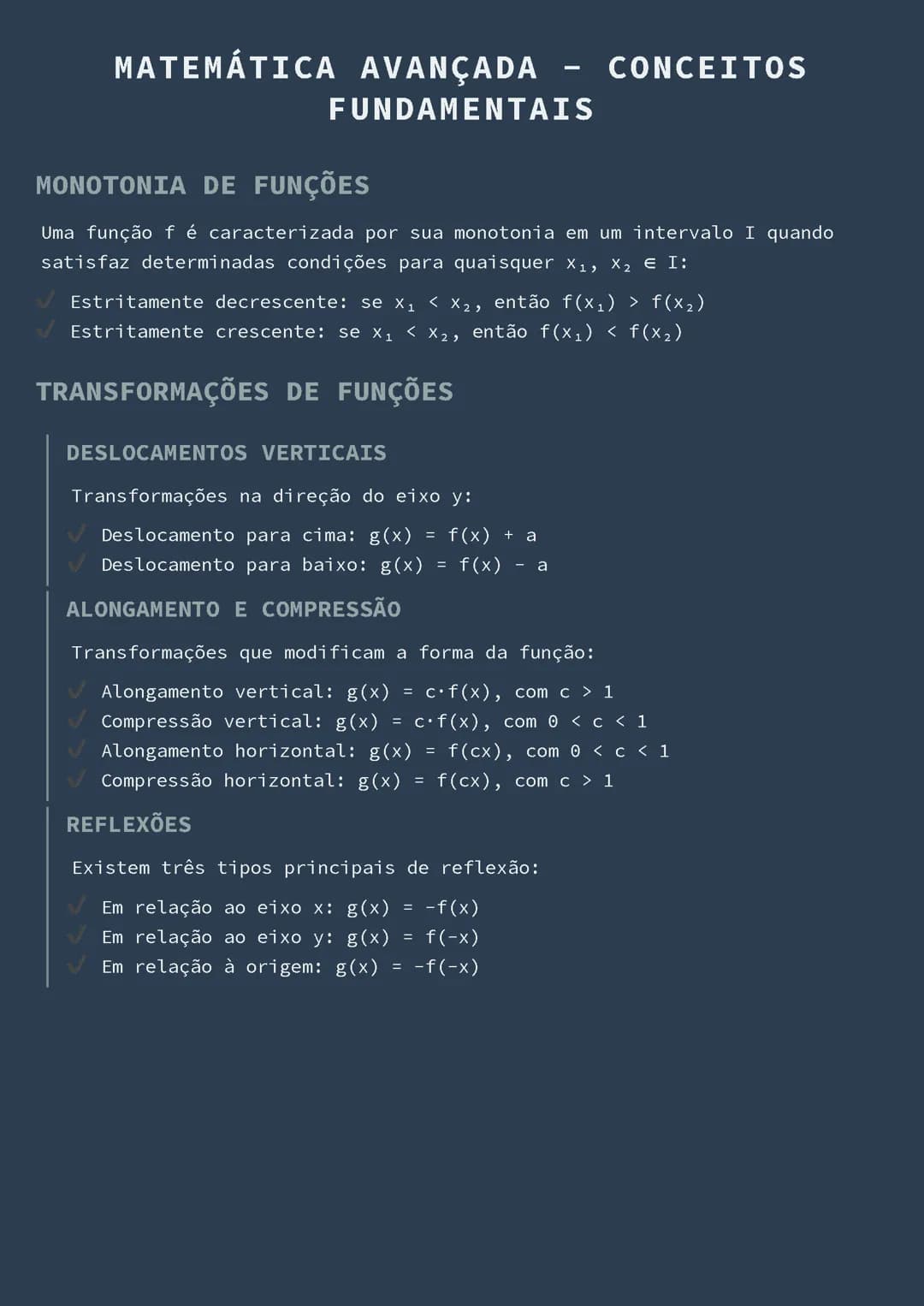Matemática Avançada - Conceitos Fundamentais