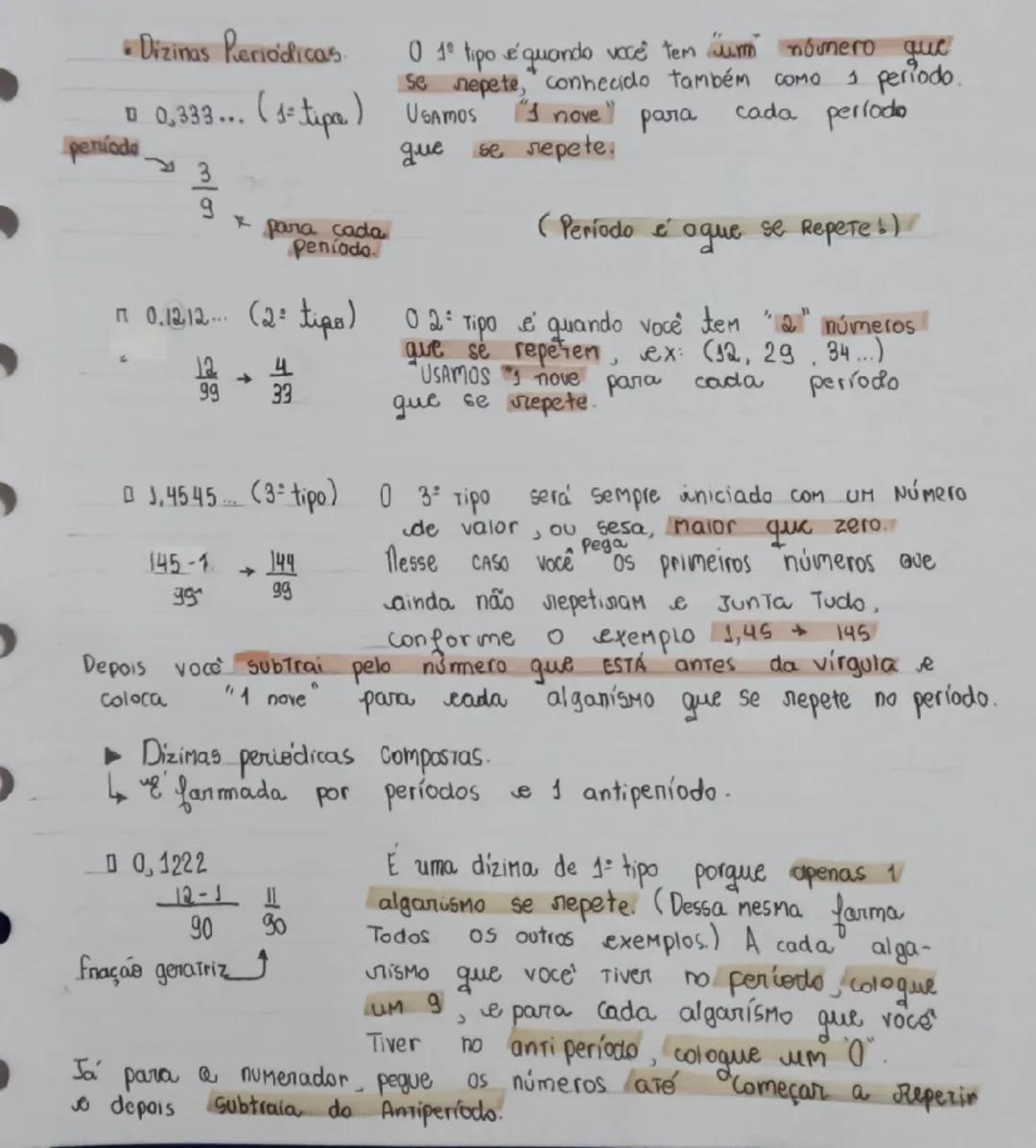 - Dizinas Periódicas.

0 1º tipo é quando você tem um número que
se nepete, conhecido também como periodo.

0,333... (1-tipa) Usamos" nove p