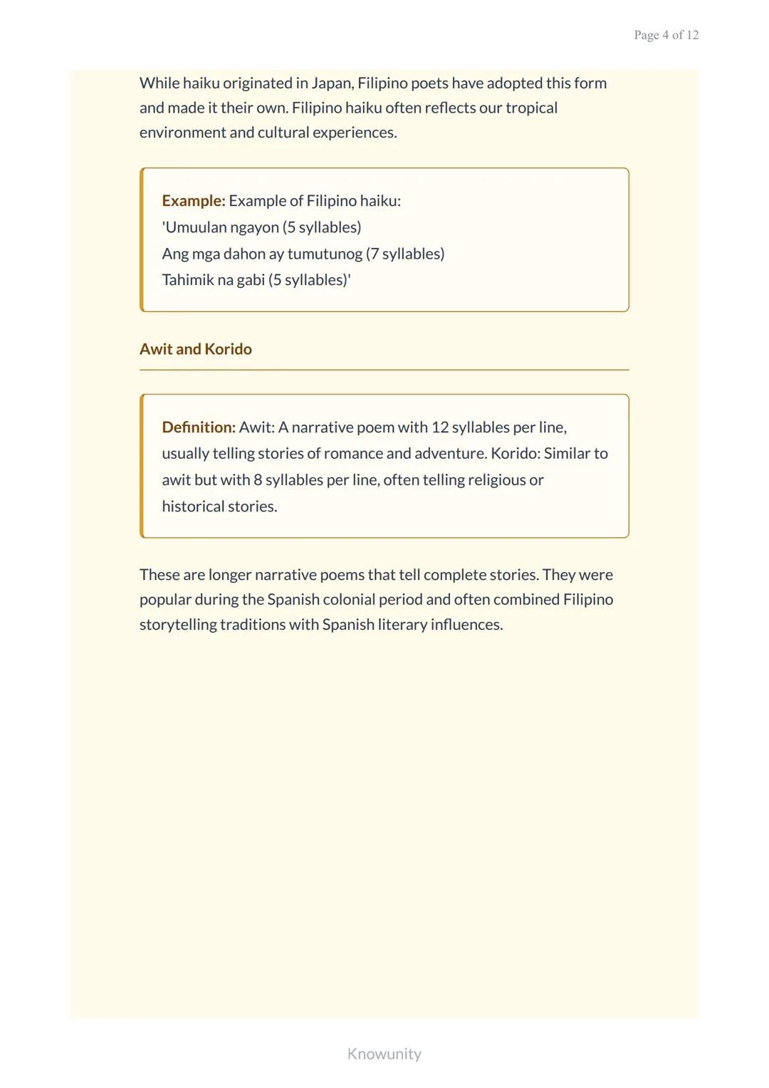 Philippine Literature: Poetry Types and Analysis for Grade 7
Understanding different types of poetry and how to
analyze them
What You Will L