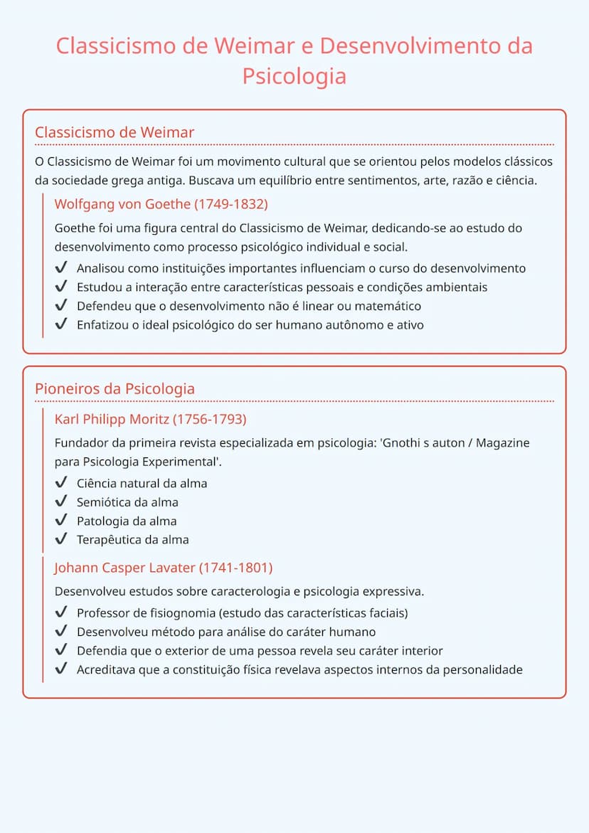 # Classicismo de Weimar e Desenvolvimento da
# Psicologia

# Classicismo de Weimar
O Classicismo de Weimar foi um movimento cultural que se 