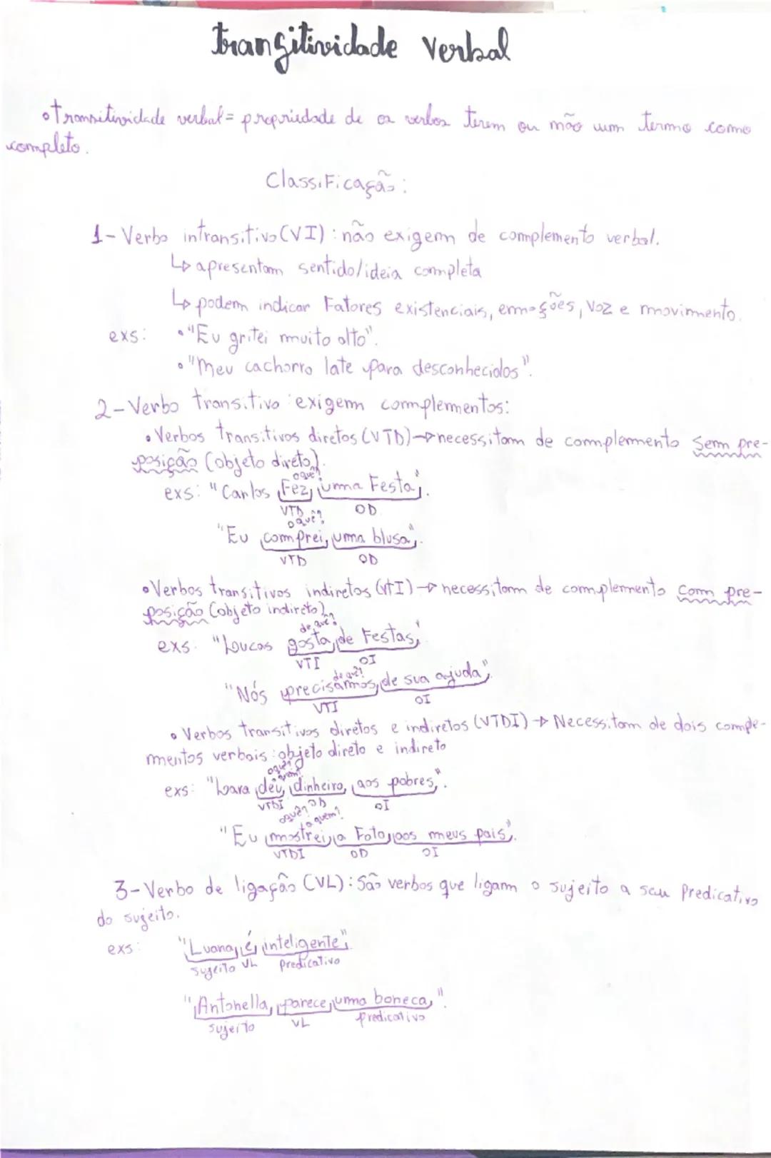 Entendendo a Transitividade Verbal