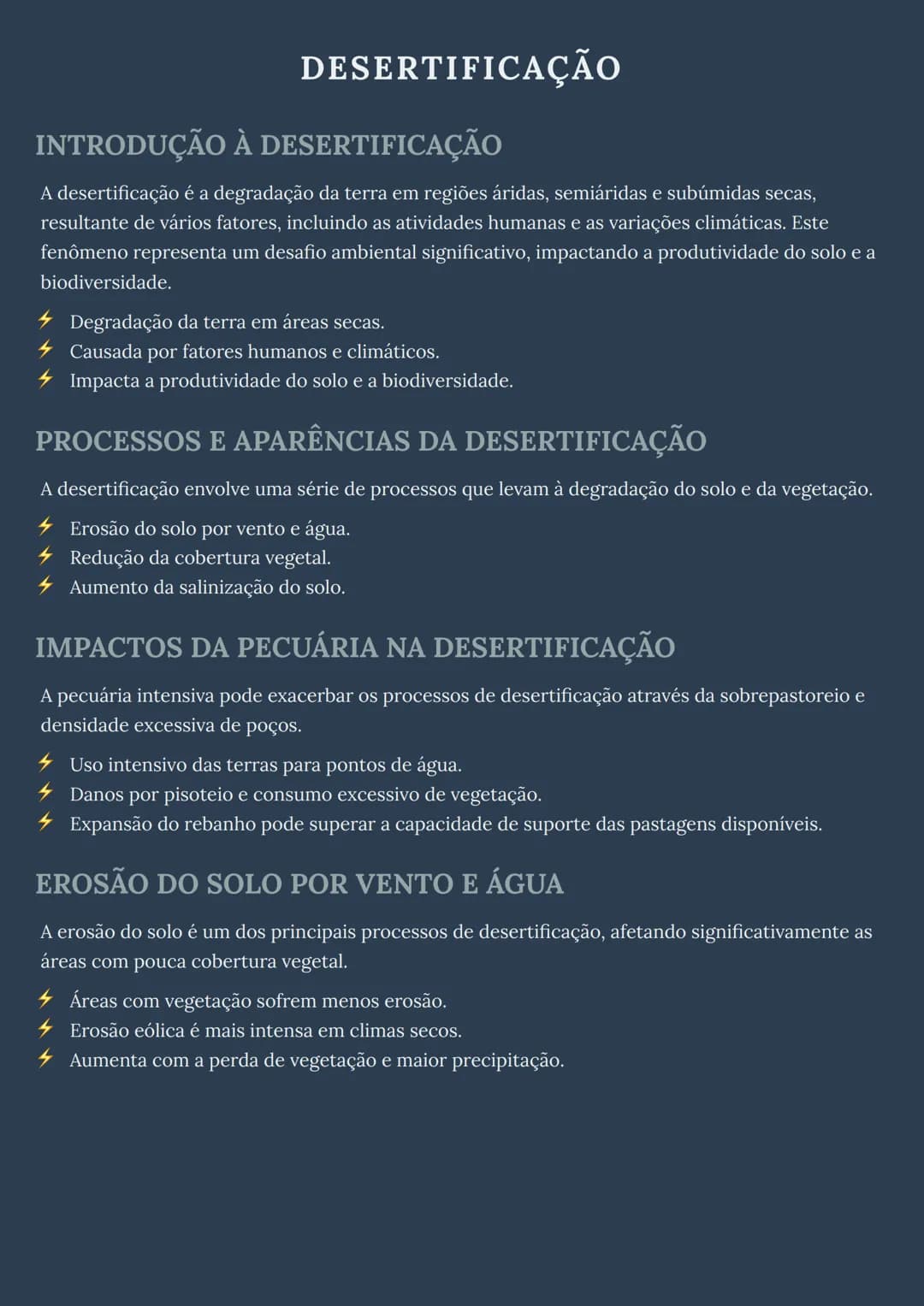 # DESERTIFICAÇÃO

# INTRODUÇÃO À DESERTIFICAÇÃO
A desertificação é a degradação da terra em regiões áridas, semiáridas e subúmidas secas,
re
