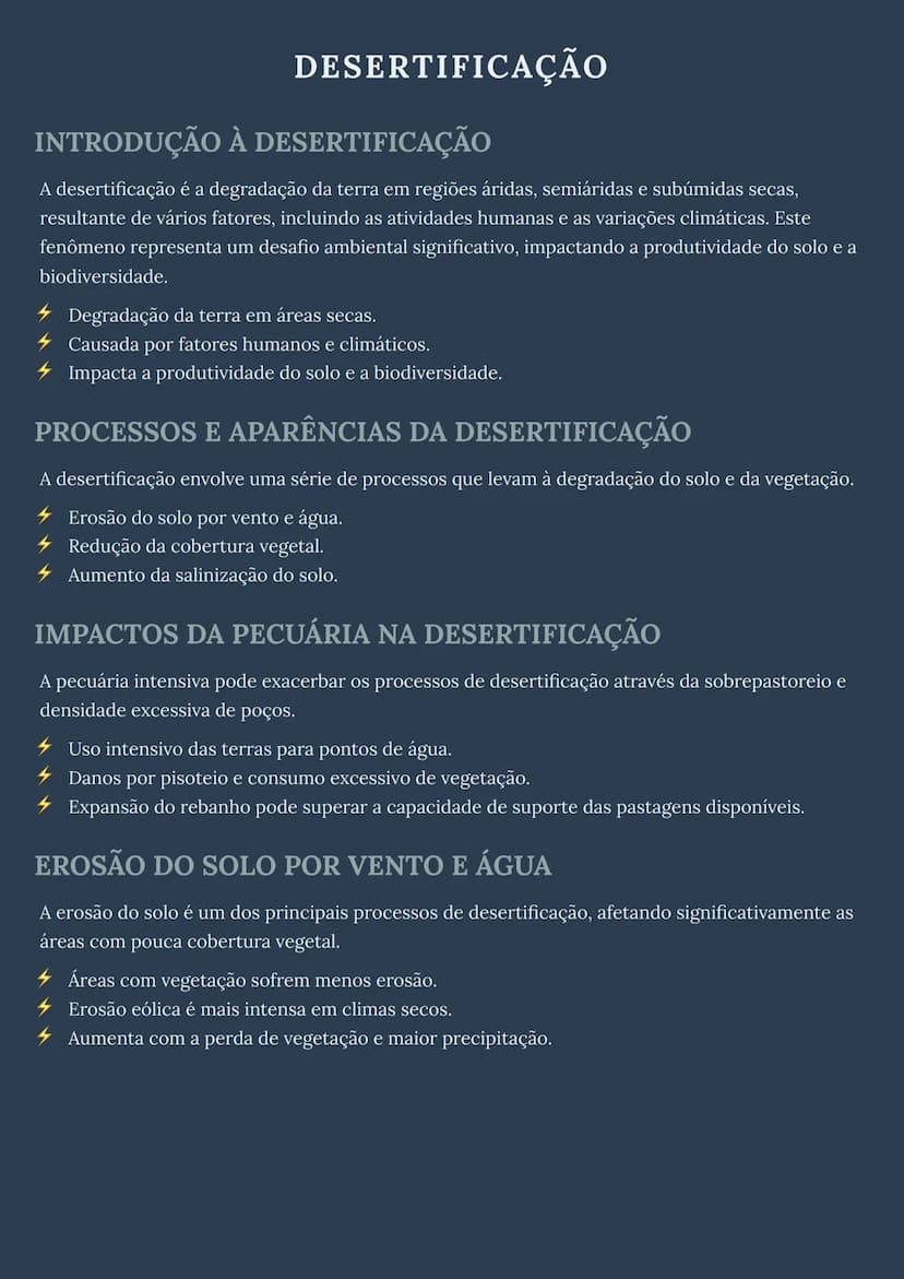 # DESERTIFICAÇÃO

# INTRODUÇÃO À DESERTIFICAÇÃO
A desertificação é a degradação da terra em regiões áridas, semiáridas e subúmidas secas,
re