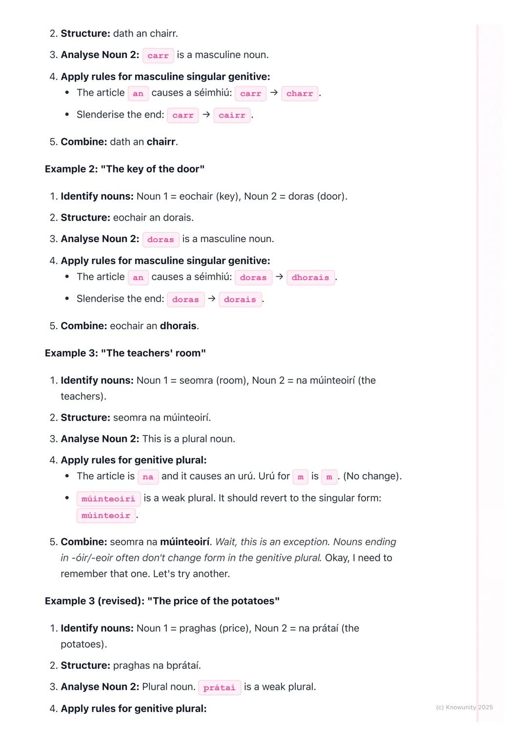 # An Tuiseal Ginideach (The
Genitive Case)

An introduction to the genitive case

The Tuiseal Ginideach is basically the 'of' case in Irish.