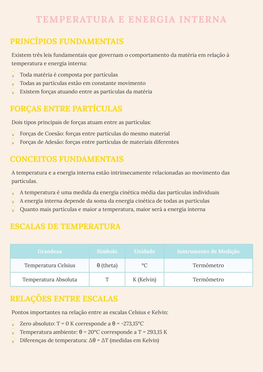 --- OCR Start ---
TEMPERATURA E ENERGIA INTERNA
PRINCÍPIOS FUNDAMENTAIS
Existem três leis fundamentais que governam o comportamento da matér