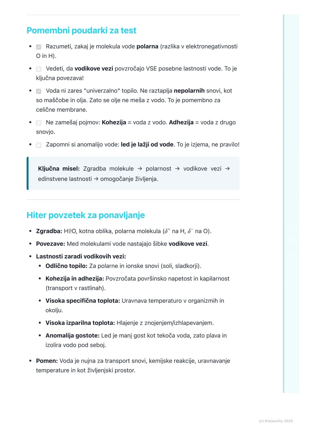 # Voda - topilo življenja

Uvod v vodo kot topilo življenja

Voda je najpomembnejša snov za življenje na Zemlji. Sestavlja približno 70-95
%