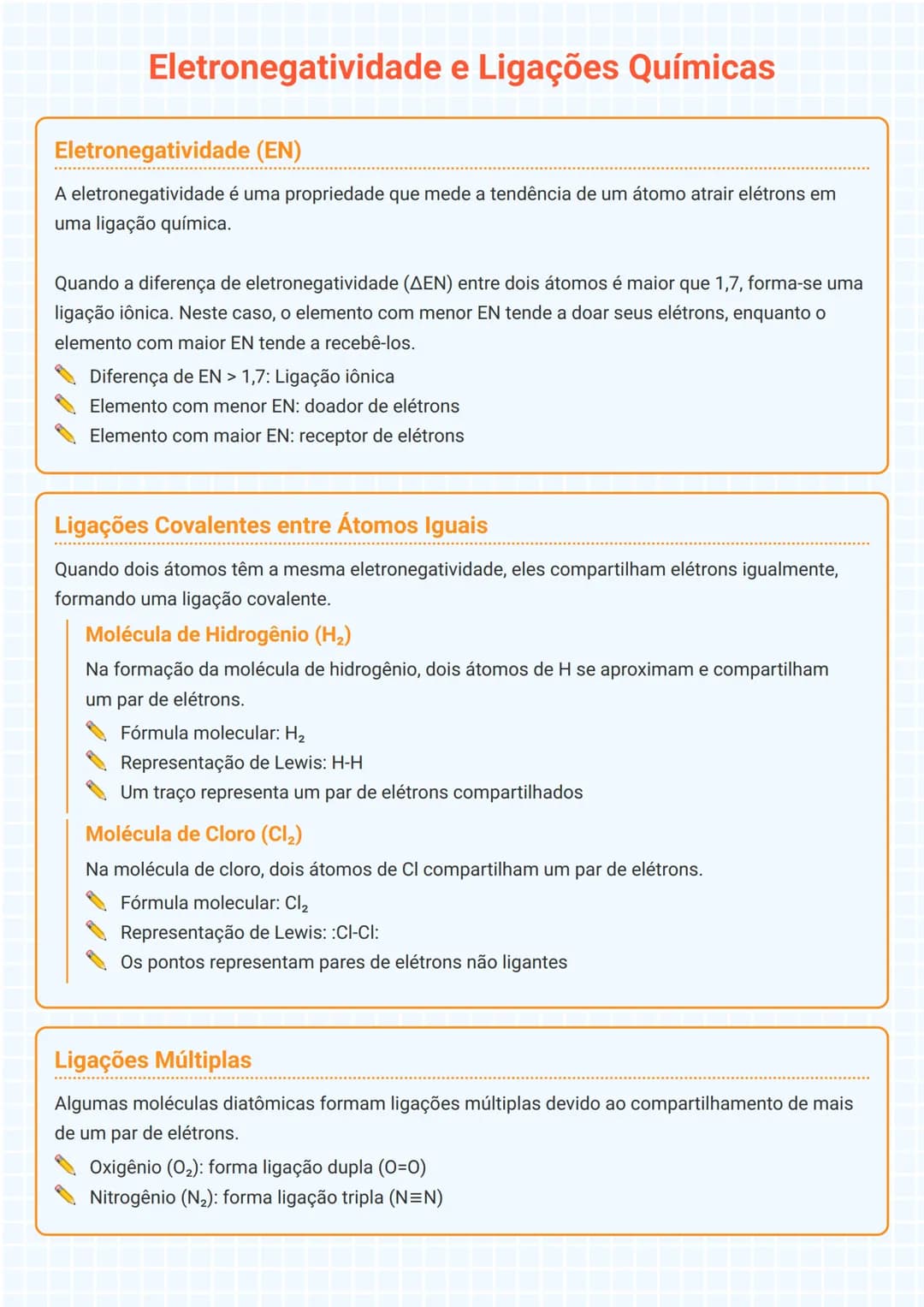 # Eletronegatividade e Ligações Químicas

## Eletronegatividade (EN)
A eletronegatividade é uma propriedade que mede a tendência de um átomo