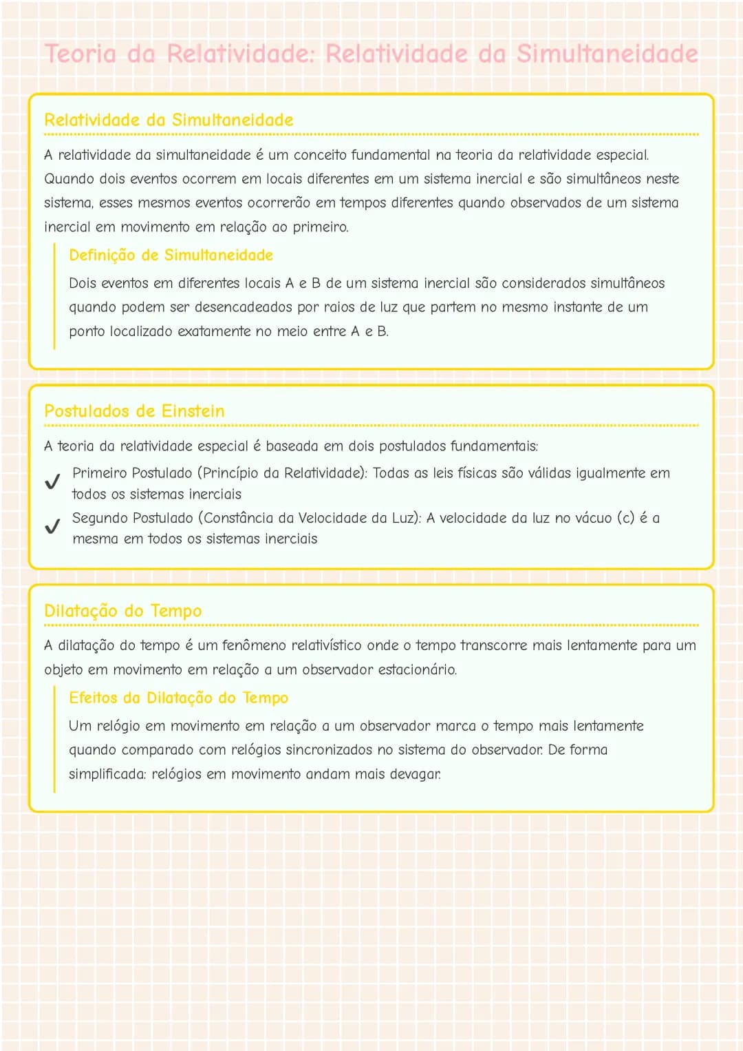 Teoria da Relatividade: Relatividade da Simultaneidade