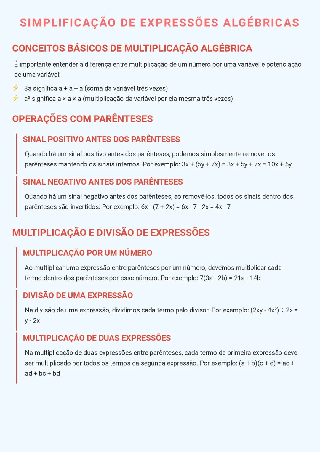Simplificação de Expressões Algébricas