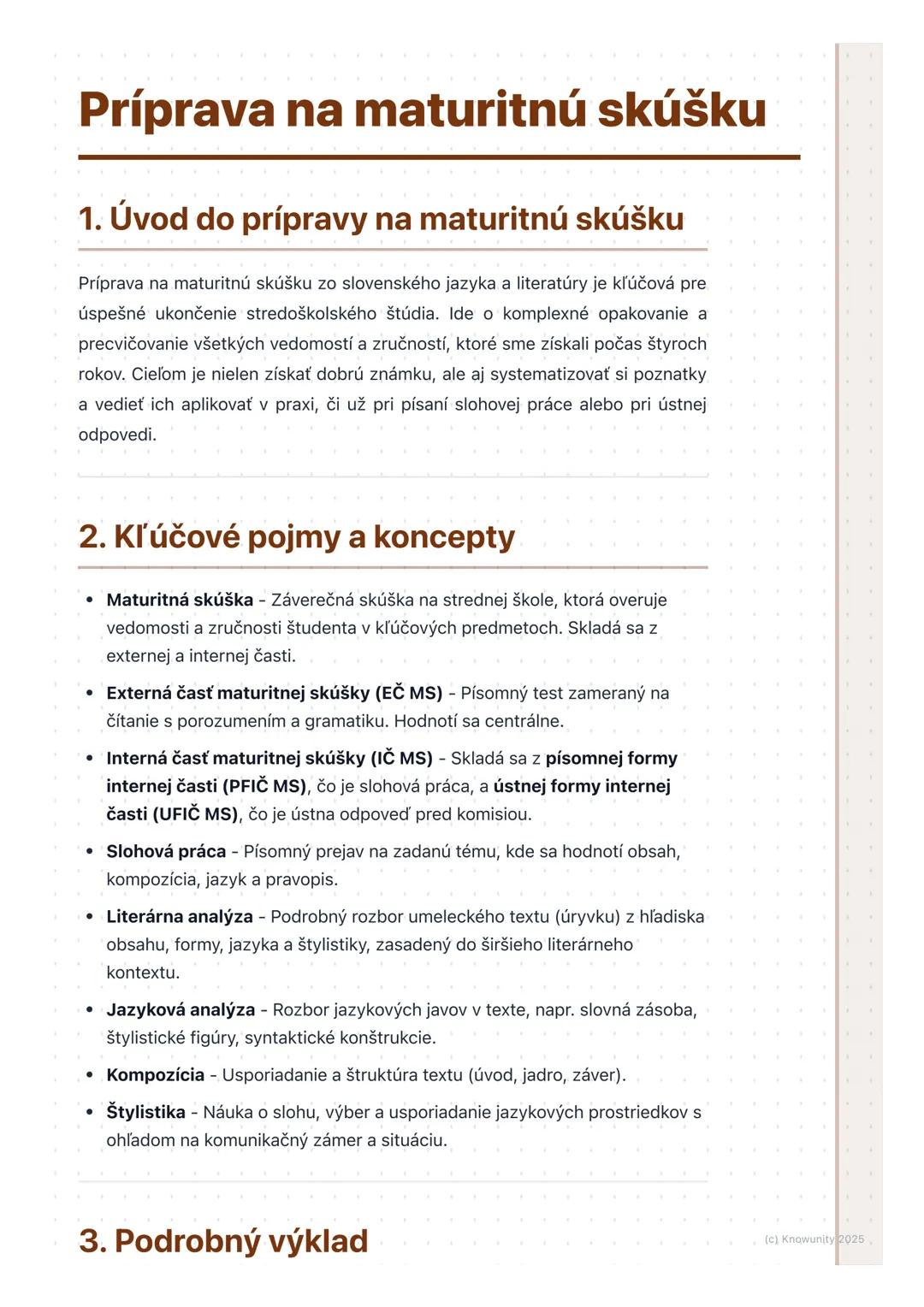 # Príprava na maturitnú skúšku

## 1. Úvod do prípravy na maturitnú skúšku

Príprava na maturitnú skúšku zo slovenského jazyka a literatúry 