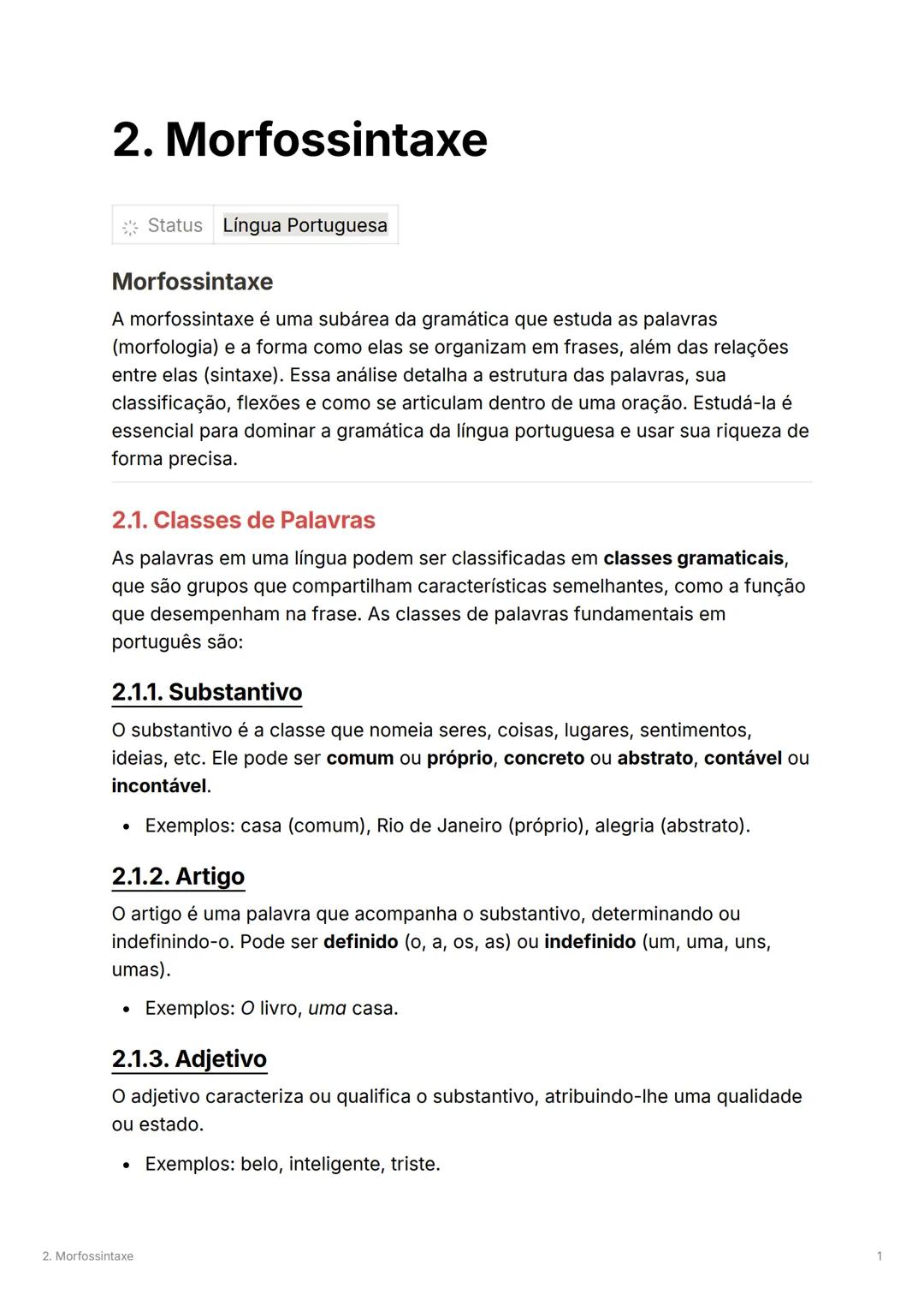 Guia Completo de Morfossintaxe