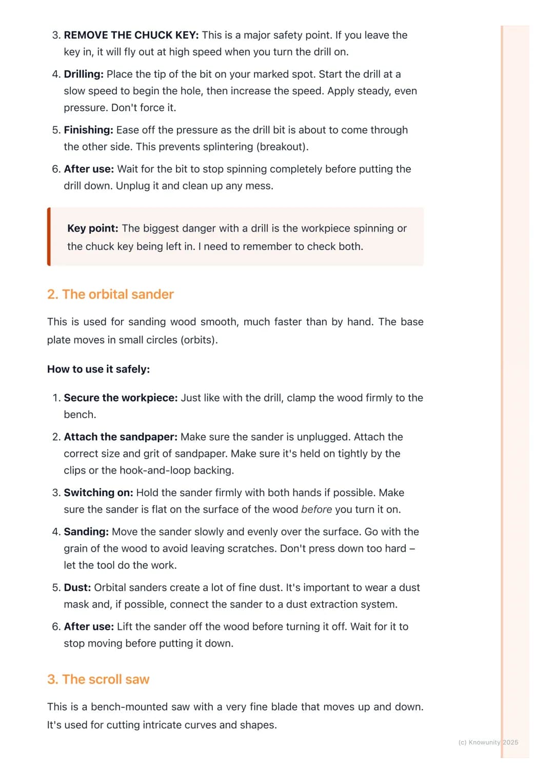 # Safe Use of Basic Power Tools

General safety rules for power tools

This is about using power tools like drills and sanders safely in the