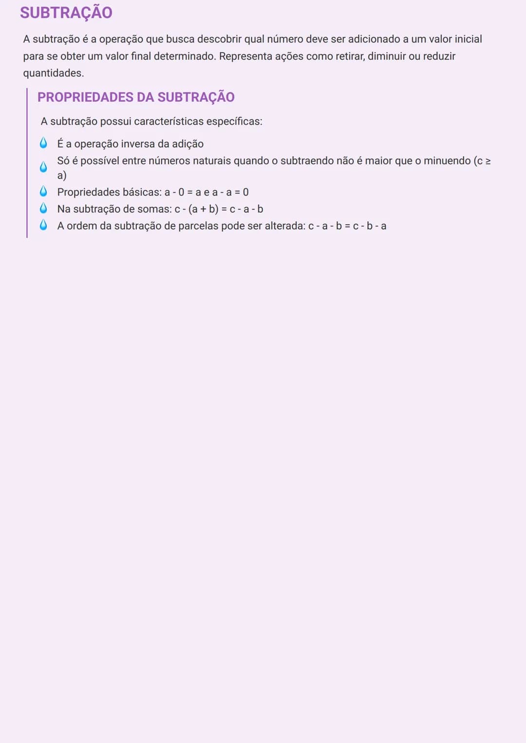 --- OCR Start ---
OPERAÇÕES COM NÚMEROS NATURAIS
OPERAÇÕES FUNDAMENTAIS
As quatro operações fundamentais da matemática são compostas por dua