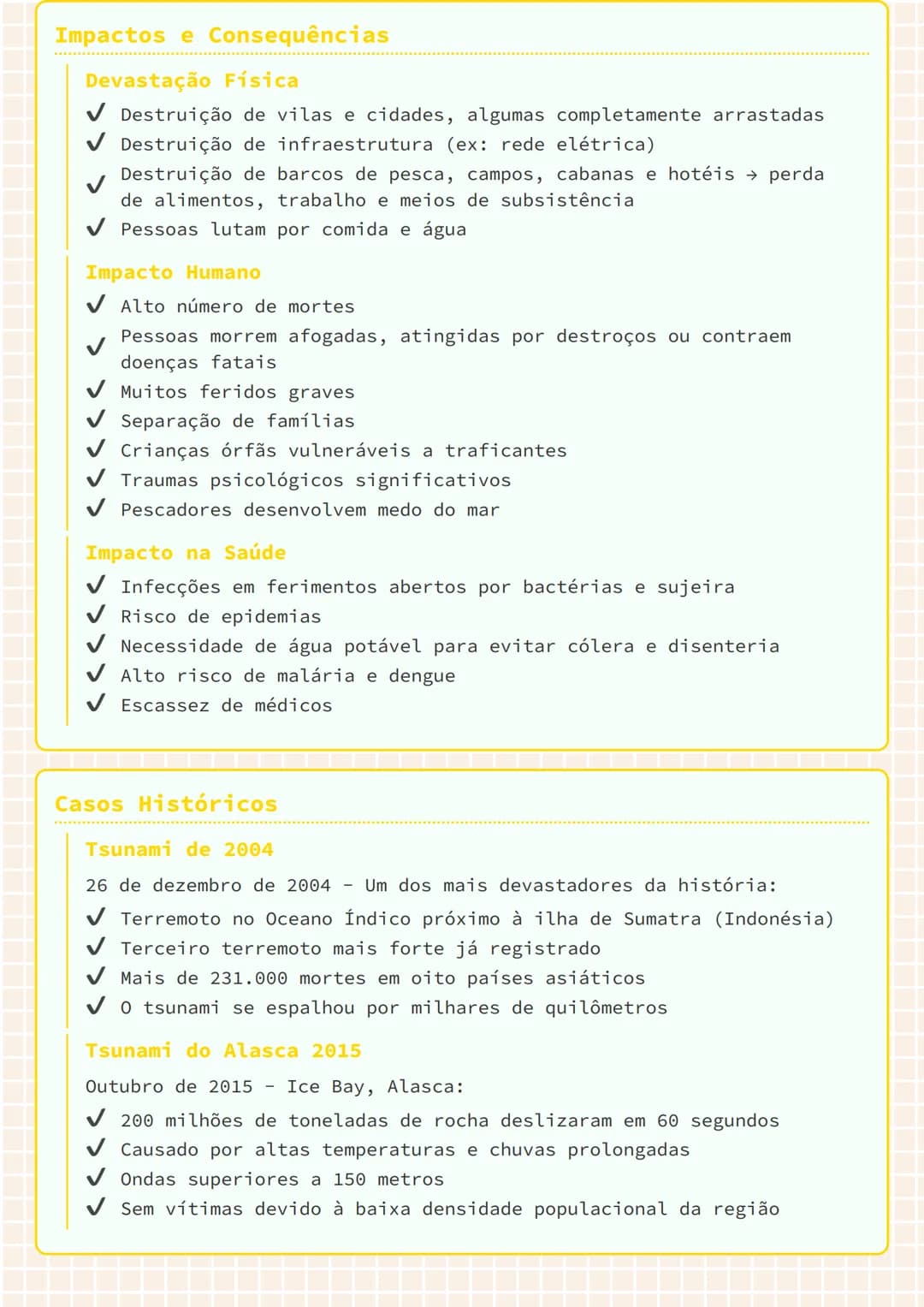 --- OCR Start ---
Tsunami: Características, Formação e
Impactos
Características dos Tsunamis
Os tsunamis são fenômenos naturais com caracter