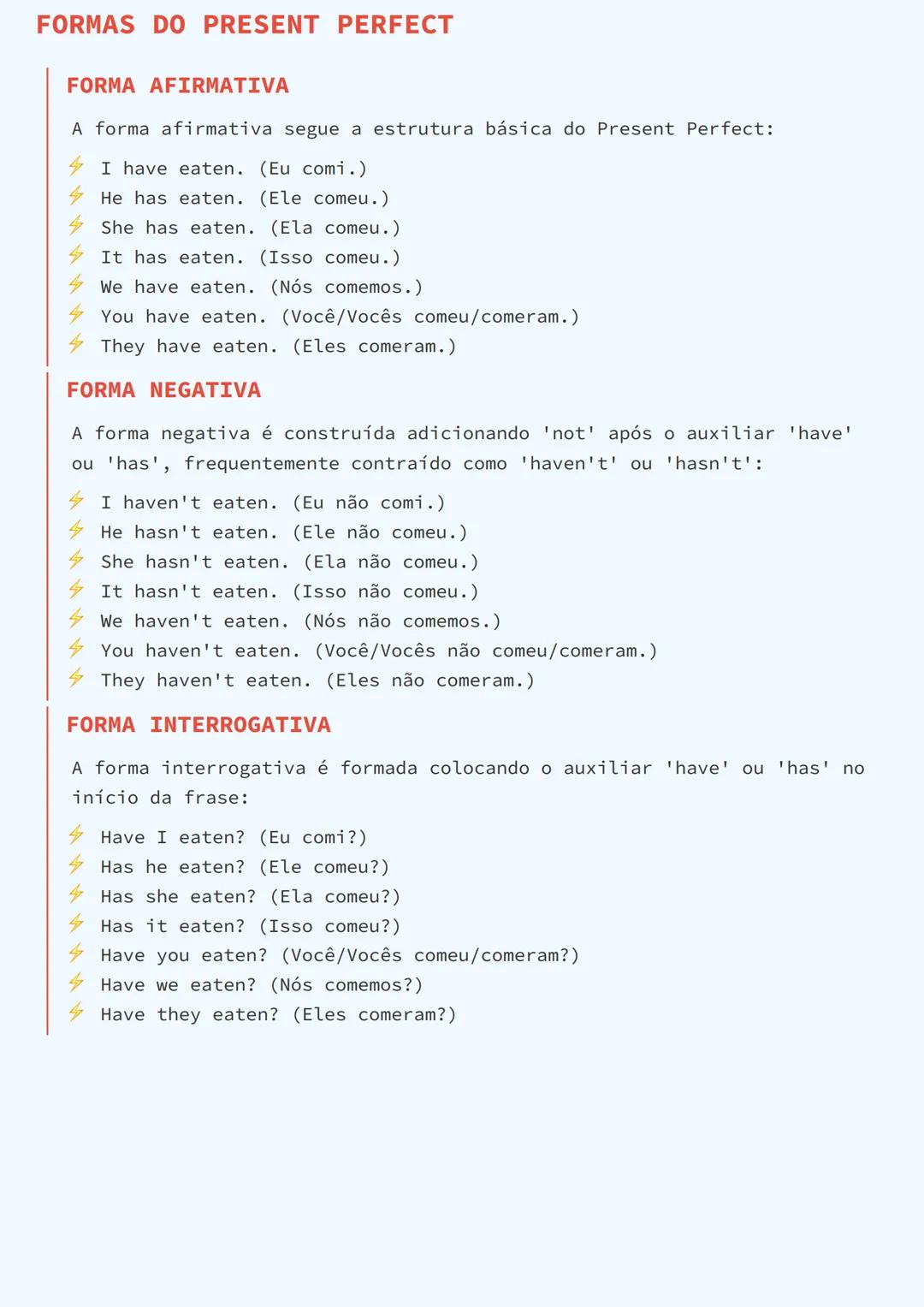 # PRESENTE PERFEITO EM INGLÊS (PRESENT
PERFECT)

# O QUE É O PRESENT PERFECT?
O Present Perfect é um tempo verbal em inglês que expressa que