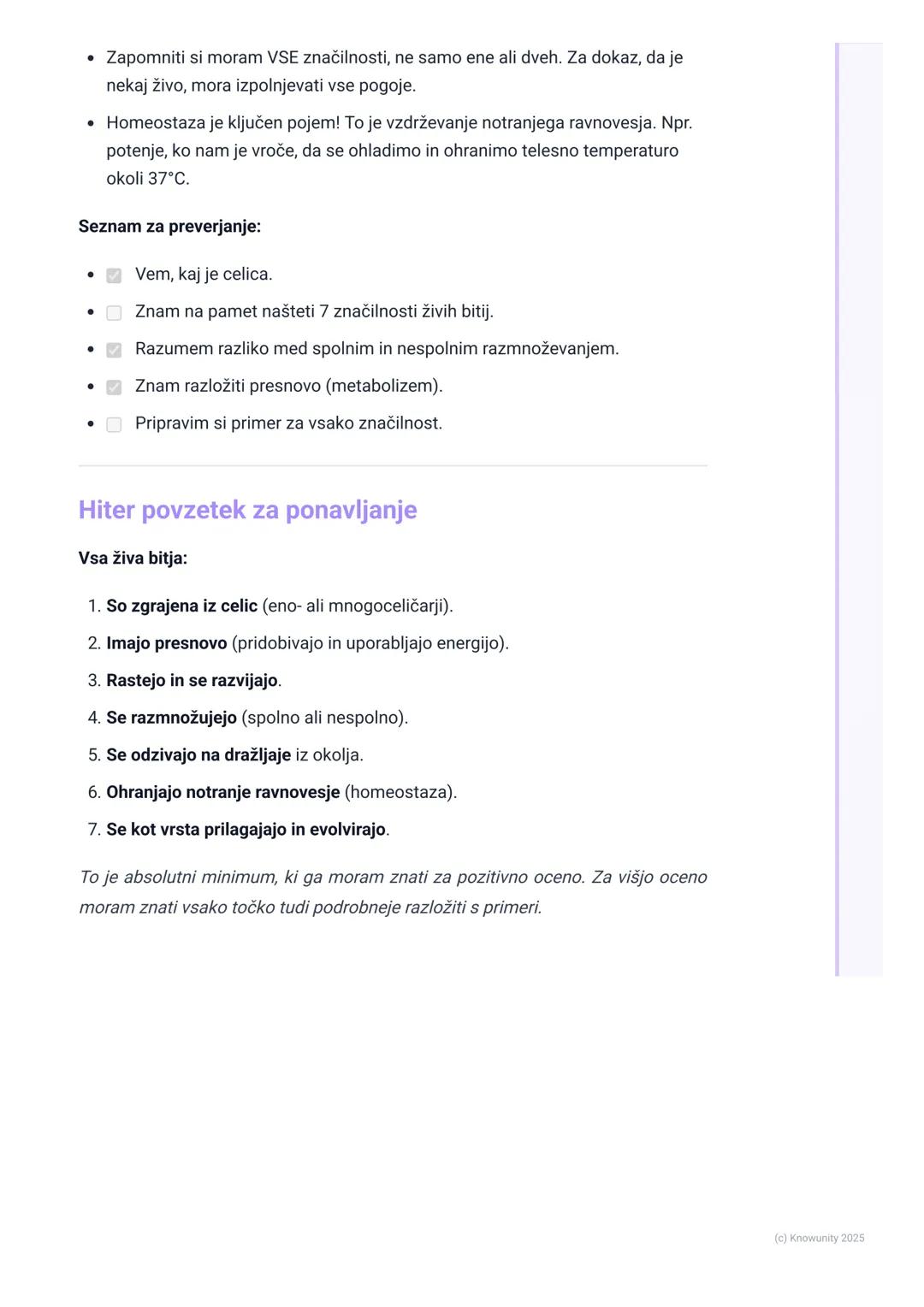 # Značilnosti živih bitij

Uvod v značilnosti živih bitij

Da bi nekaj opredelili kot živo bitje, mora izpolnjevati določene pogoje. Ne
more