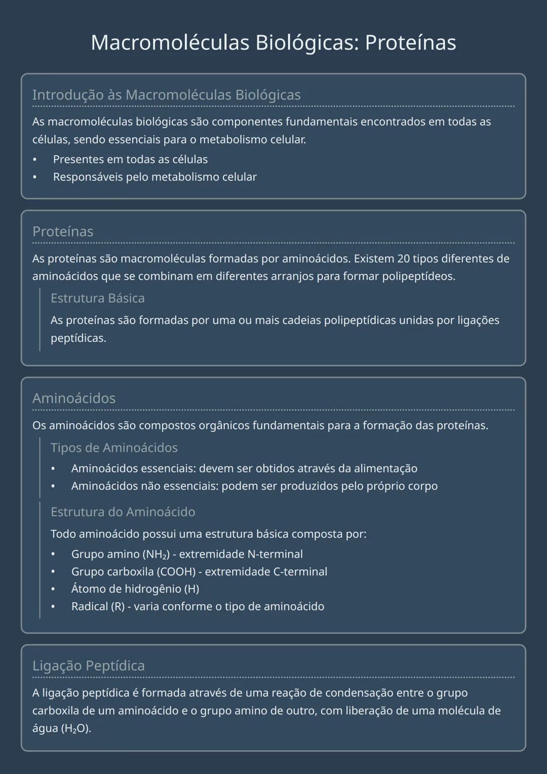 # Macromoléculas Biológicas: Proteínas

# Introdução às Macromoléculas Biológicas
As macromoléculas biológicas são componentes fundamentais 