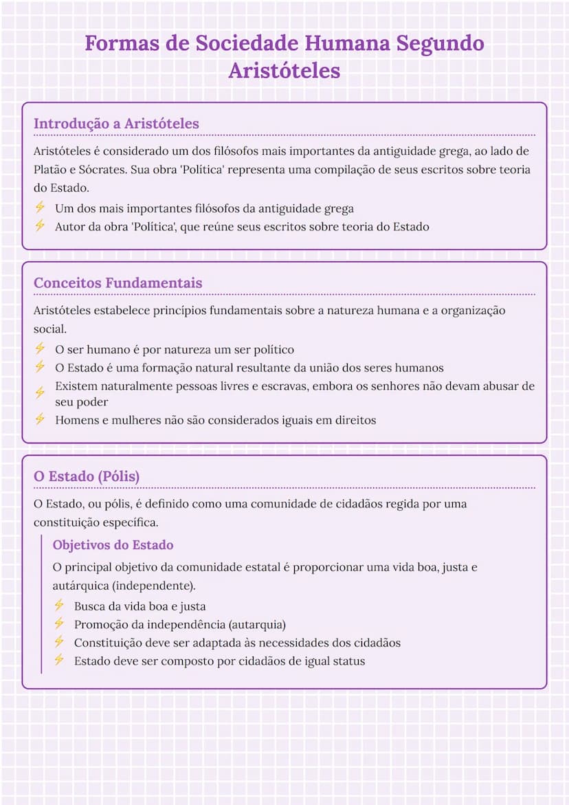# Formas de Sociedade Humana Segundo
# Aristóteles

# Introdução a Aristóteles
Aristóteles é considerado um dos filósofos mais importantes d