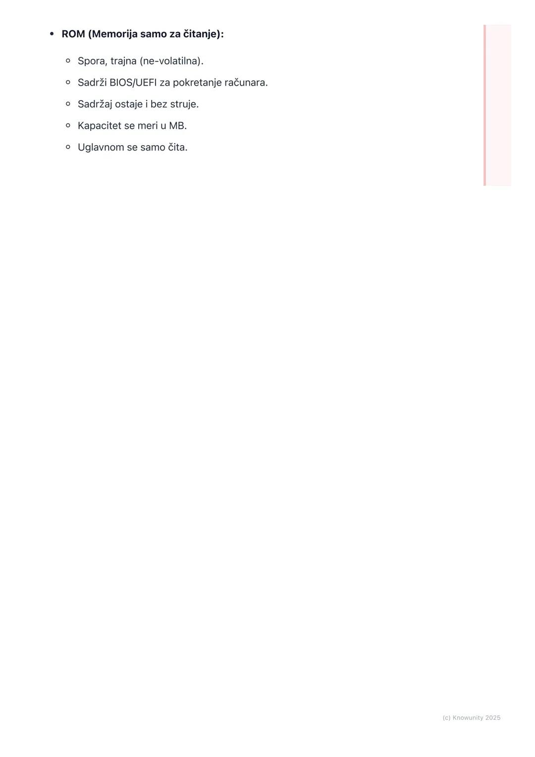 # Memorija (RAM I ROM)

Uvod u memoriju računara

Svaki računar, kao i čovek, ima memoriju. Ona mu služi da čuva podatke i
programe sa kojim