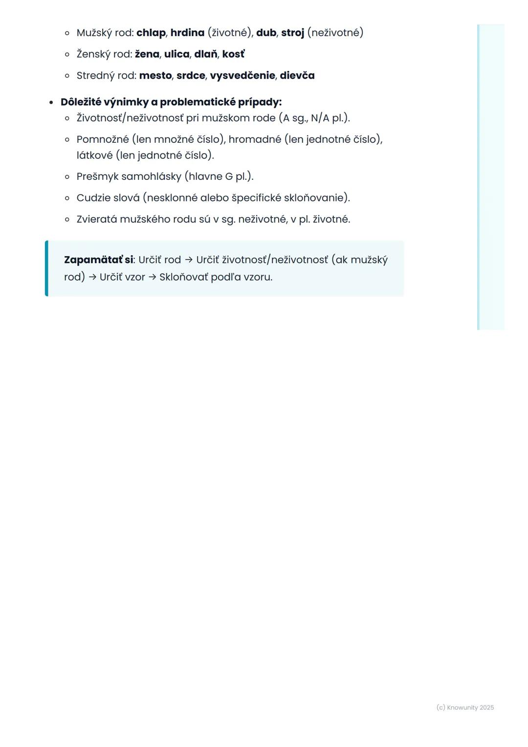 # Podstatné mená

## 1. Prehľad podstatných mien

Podstatné mená sú super dôležité, lebo pomenúvajú všetko okolo nás
ľudí, zvieratá, veci, v