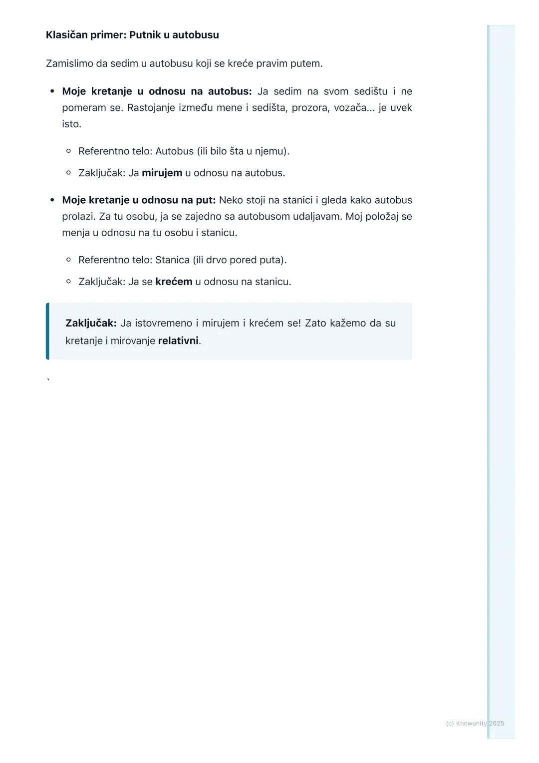 # Pojam kretanja i mirovanja

Uvod u kretanje i mirovanje

Sve oko nas se ili kreće ili stoji. Ali u fizici, da li se nešto kreće ili miruje