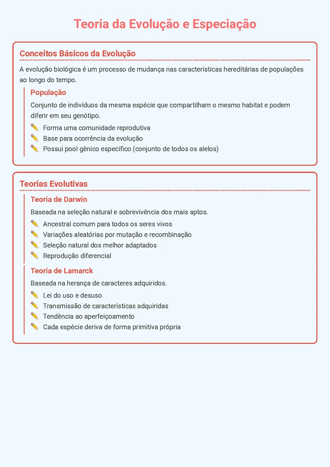 Teoria da Evolução e Especiação