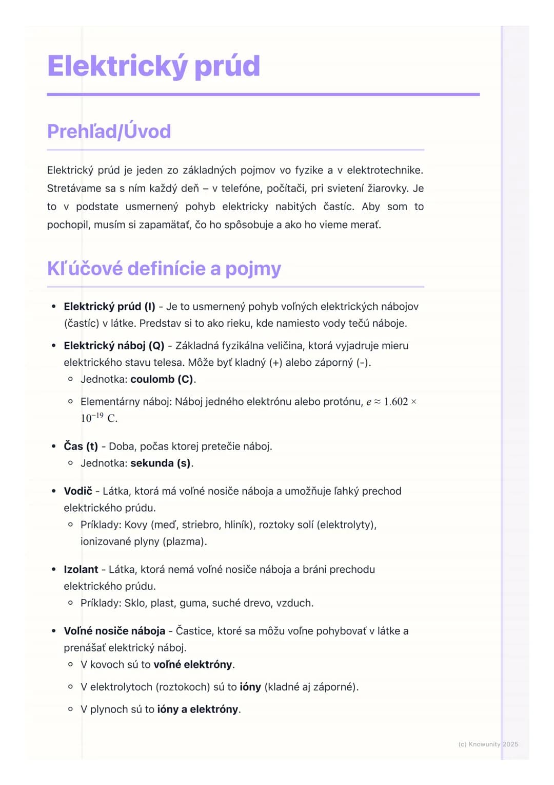 # Elektrický prúd

Prehľad/Úvod

Elektrický prúd je jeden zo základných pojmov vo fyzike a v elektrotechnike.
Stretávame sa s ním každý deň 