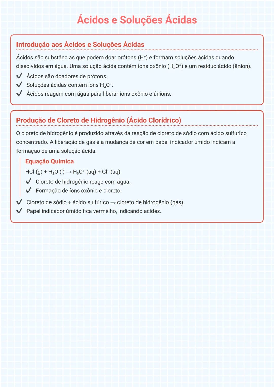 # Ácidos e Soluções Ácidas

## Introdução aos Ácidos e Soluções Ácidas

Ácidos são substâncias que podem doar prótons (H+) e formam soluções