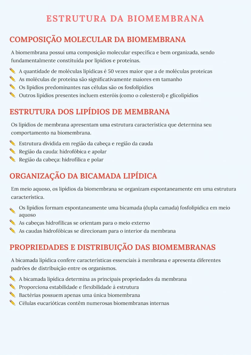 # ESTRUTURA DA BIOMEMBRANA

# COMPOSIÇÃO MOLECULAR DA BIOMEMBRANA
A biomembrana possui uma composição molecular específica e bem organizada,