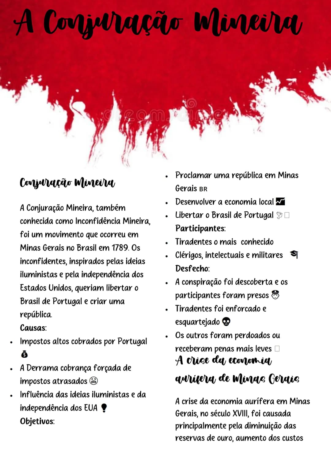 A Conjuração Mineira

Conjuração Mineira
A Conjuração Mineira, também
conhecida como Inconfidência Mineira,
foi um movimento que ocorreu em

